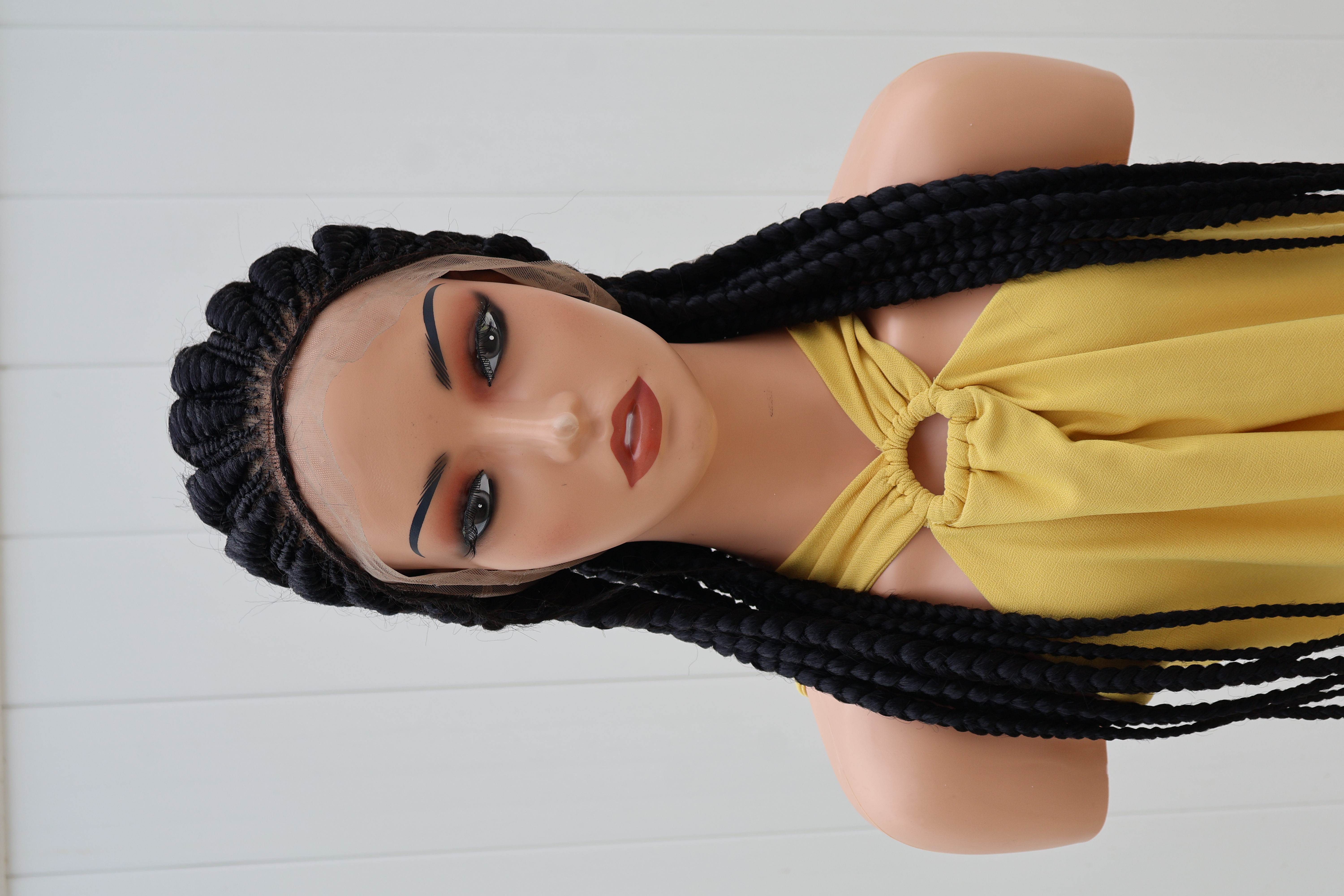 Jumbo Alternating Cornrow Lace Wig Salon Quality Lightweight Style Glueless Fit 