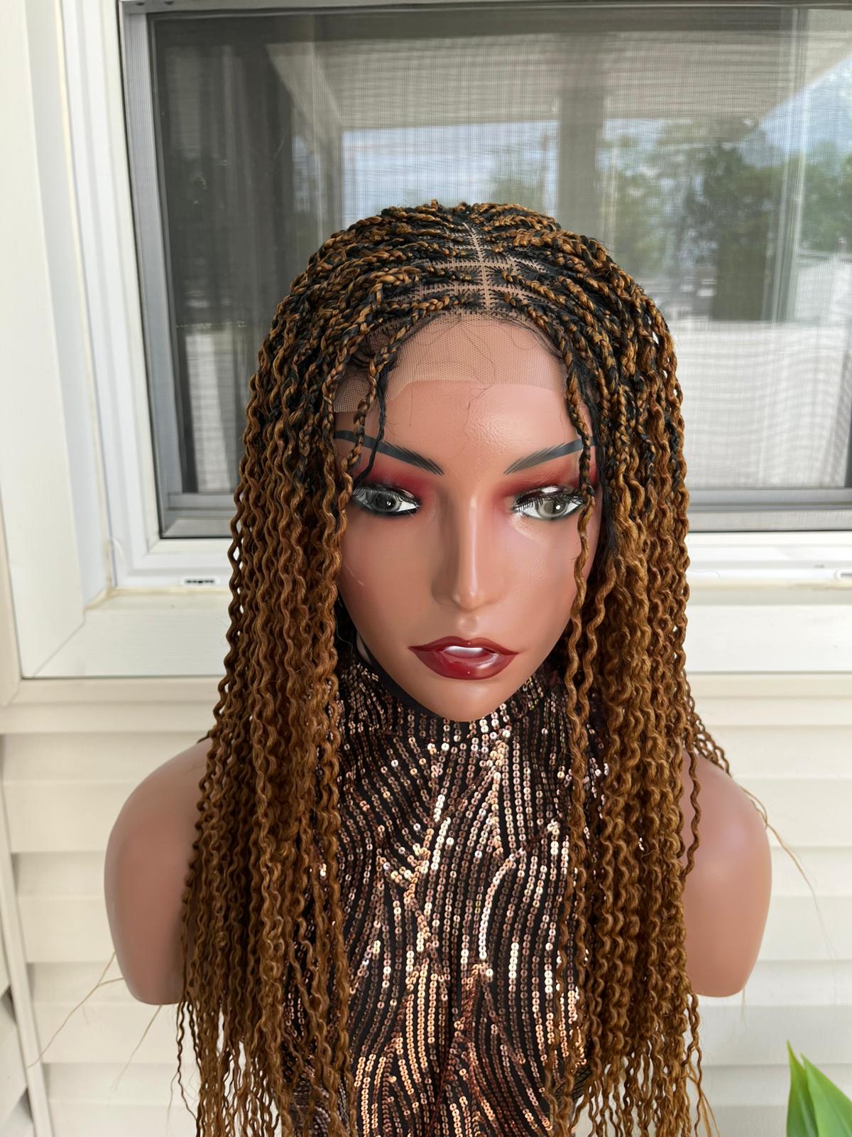 Pick and Drop Watermelon Braids 5x5 Lace Front Wig 28" Handmade Premium Comfortable Fit