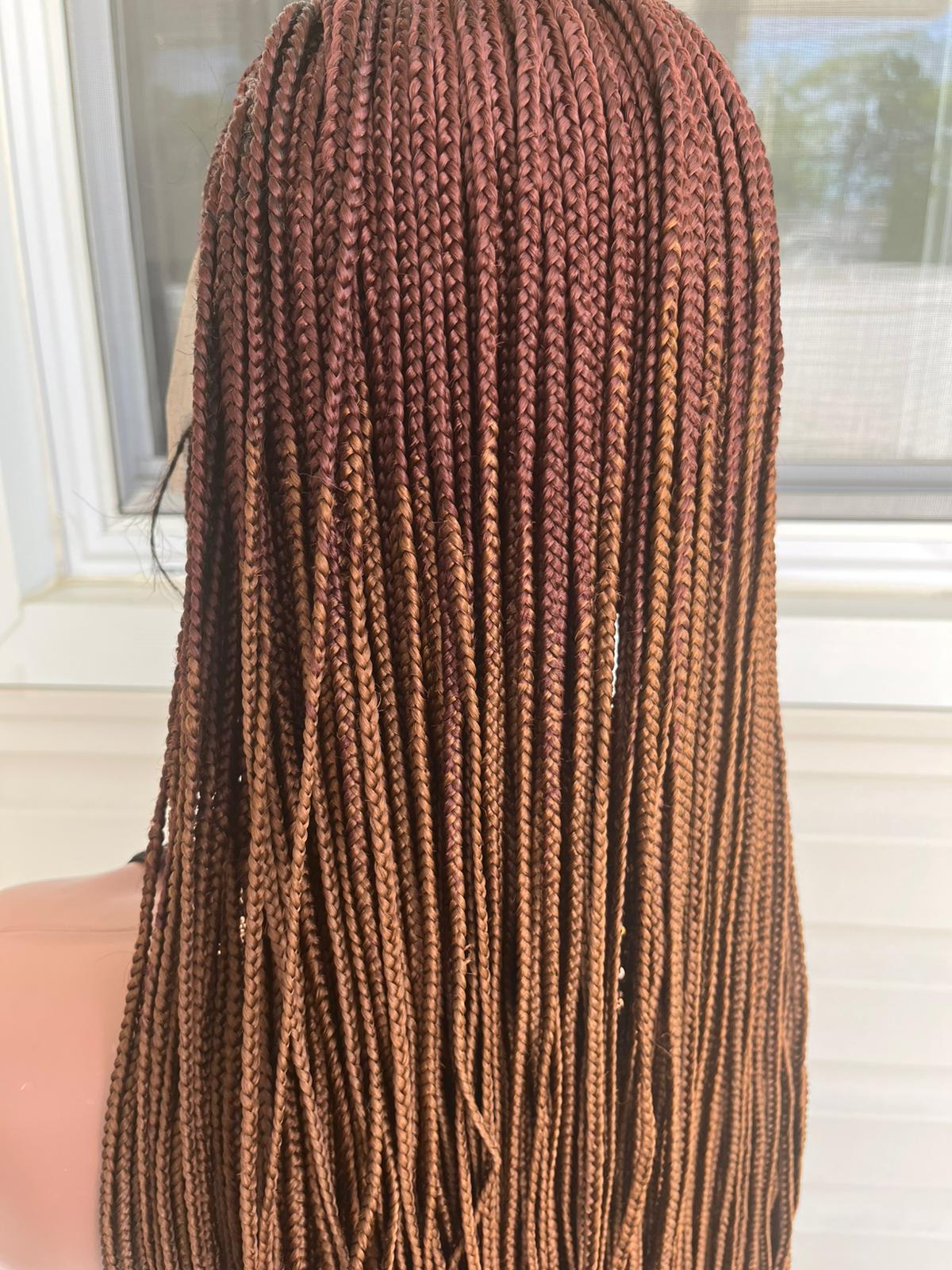 Ombre Cornrow Braids 13x5 Lace Front Wig Brown High Quality Glueless Fit