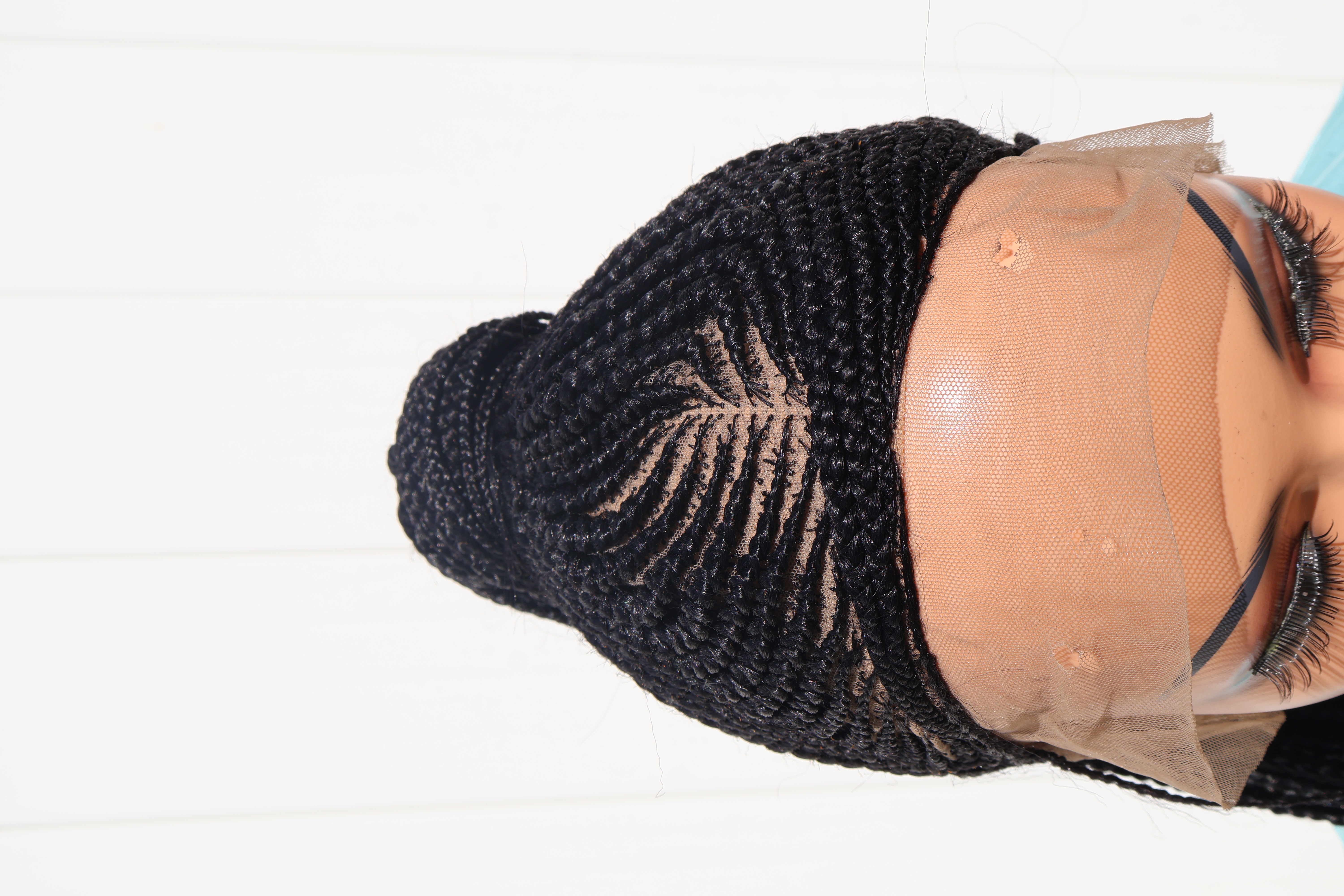 High Ponytail African Hairstyle Braided Wig 42" Full Lace Cap 