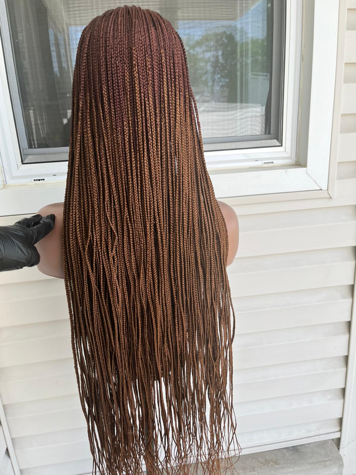 Ombre Cornrow Braids 13x5 Lace Front Wig Brown High Quality Glueless Fit