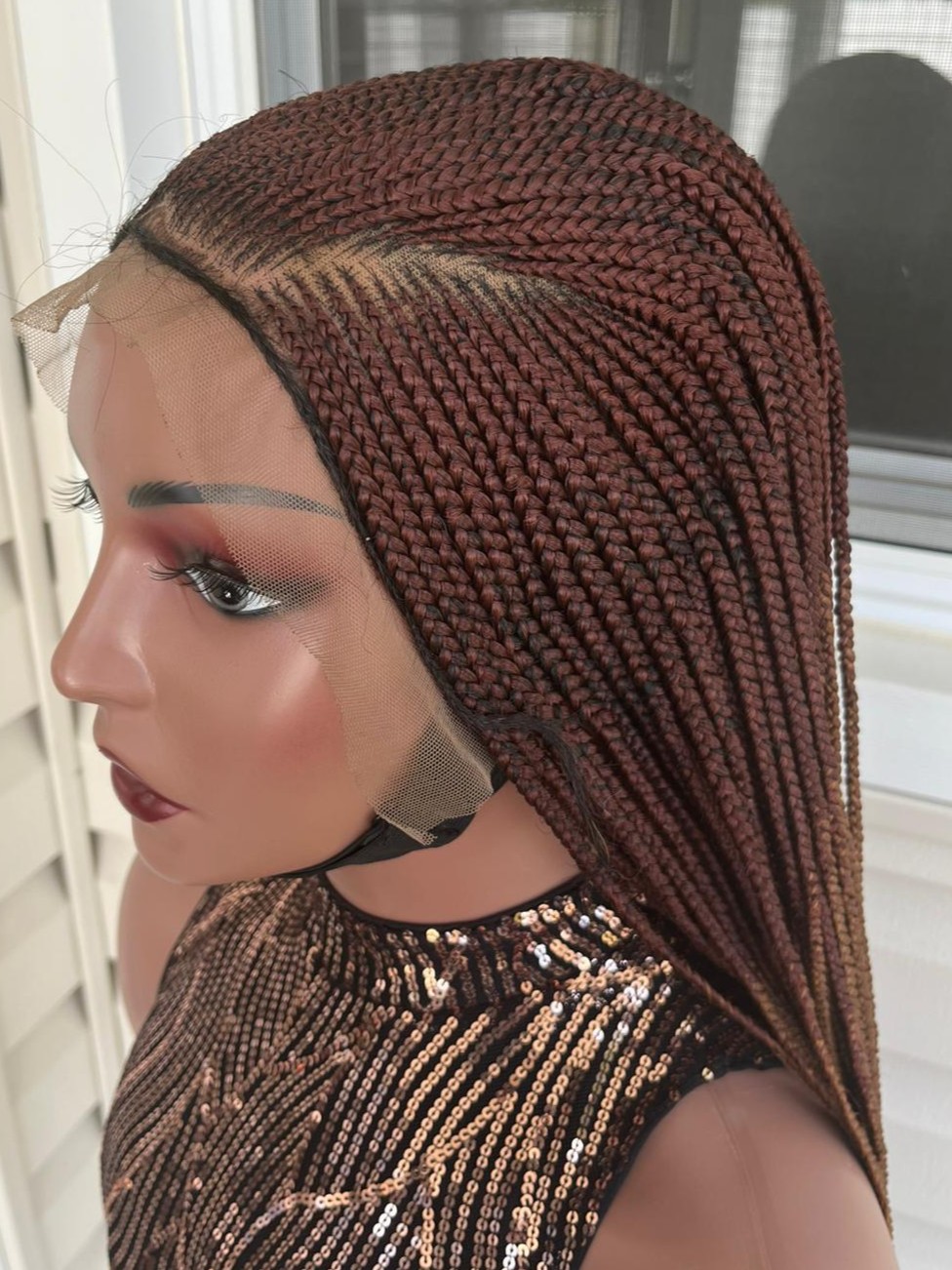 Ombre Cornrow Braids 13x5 Lace Front Wig Brown High Quality Glueless Fit