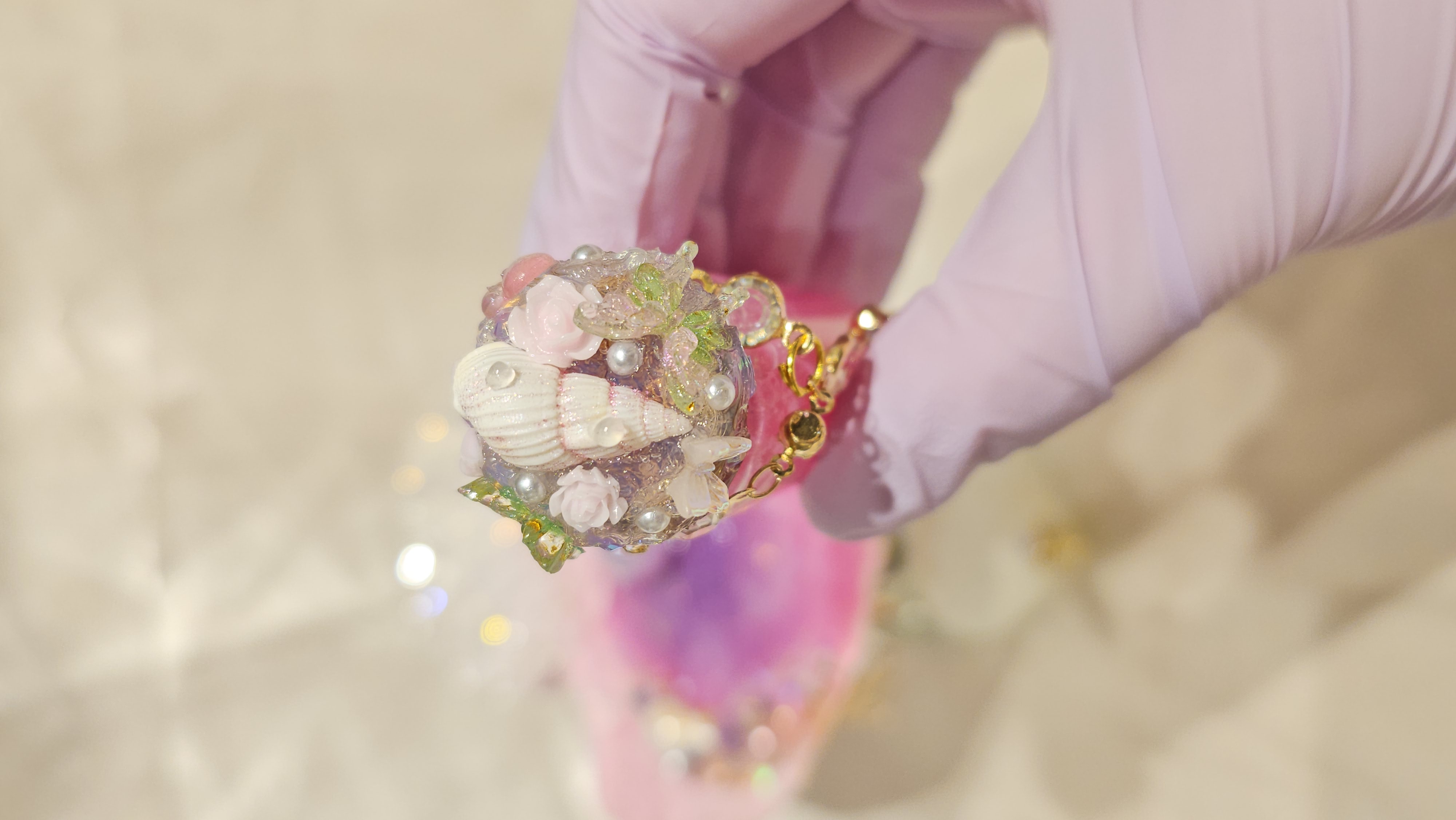 Pink Lotus Awakening - Half Scallop Altar/Jewelry Tray Collection