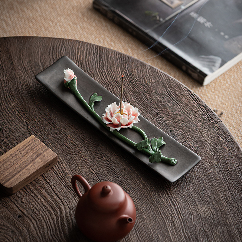 Ceramic Floral Incense Holder