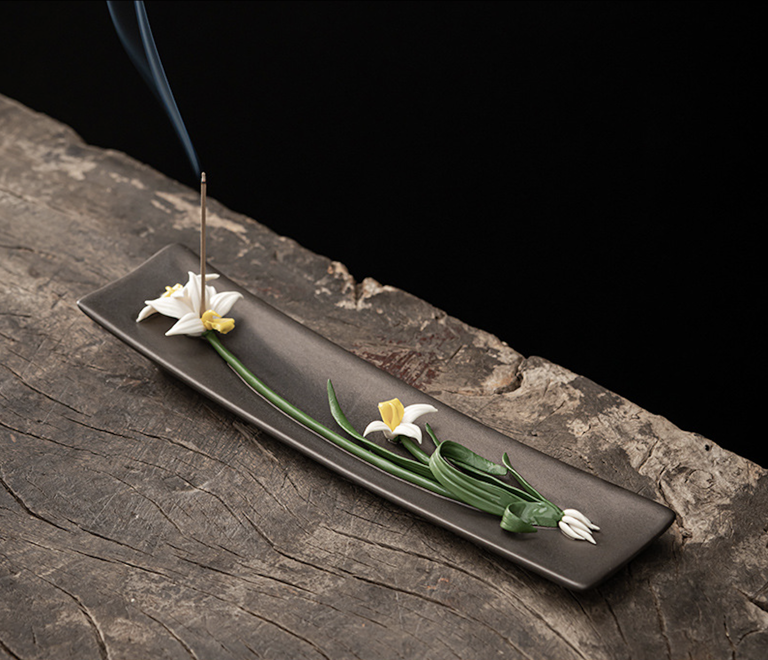Ceramic Floral Incense Holder