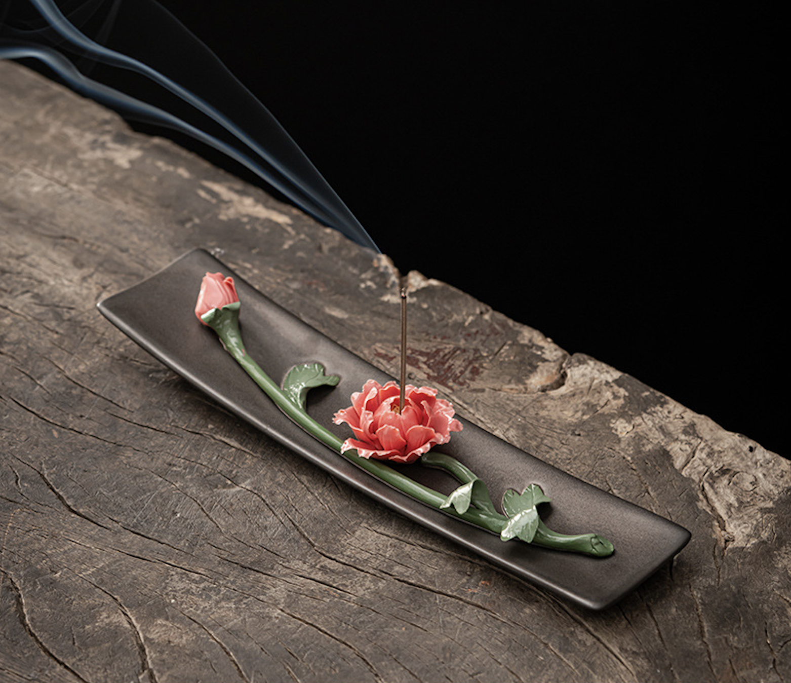 Ceramic Floral Incense Holder