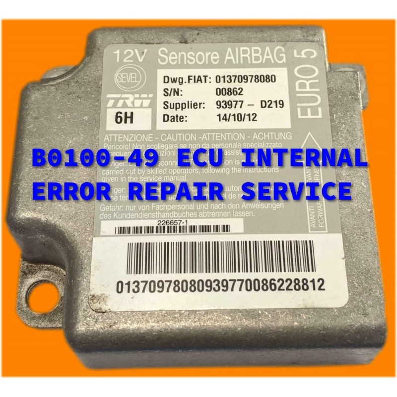 FIAT B0100 error AIRBAG ECU REPAIR