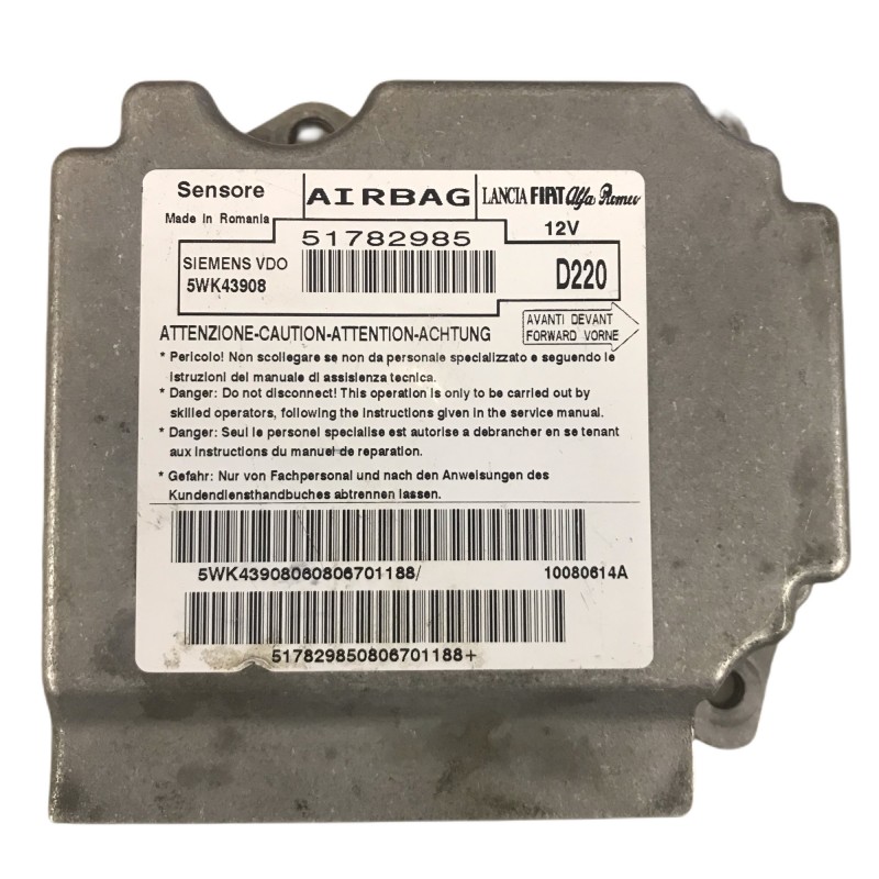 FIAT B0100 error AIRBAG 51782985 ECU REPAIR