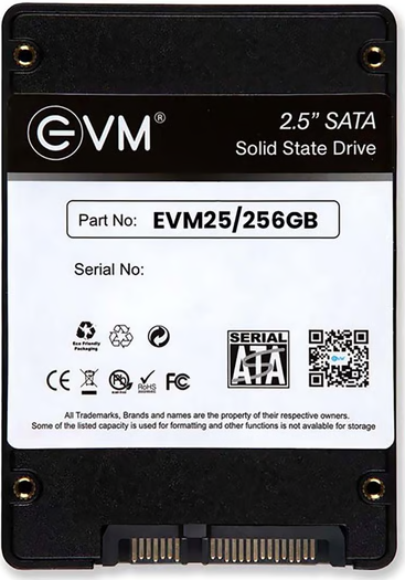 EVM 256GB 2.5-Inch SATA Internal SSD - 550MB/s Read & 500MB/s Write - 5-Year Warranty (EVM25/256GB)
