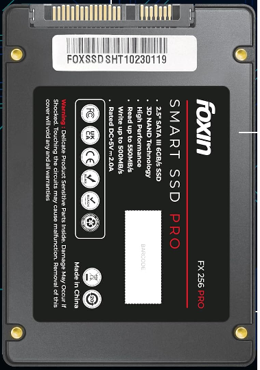 Foxin 256 GB PRO SSD | Hard Disk with 3D NAND Technology & 2.5 Inch SATA III 6GB/S Speed with 5 Years Limited Warranty
