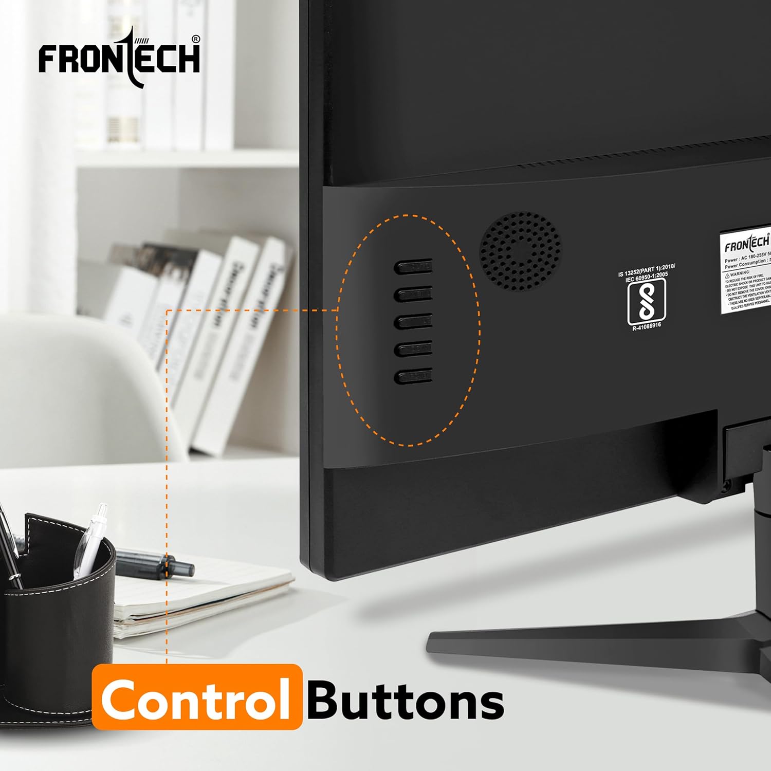FRONTECH 19 Inch HD LED Monitor | Refresh Rate 60 Hz,1440 x 900 Pixels | Wall Mountable Slim & Stylish Design with 16.7M Colors | HDMI & VGA Ports,Built-in Power Supply (MON-0071,Black)