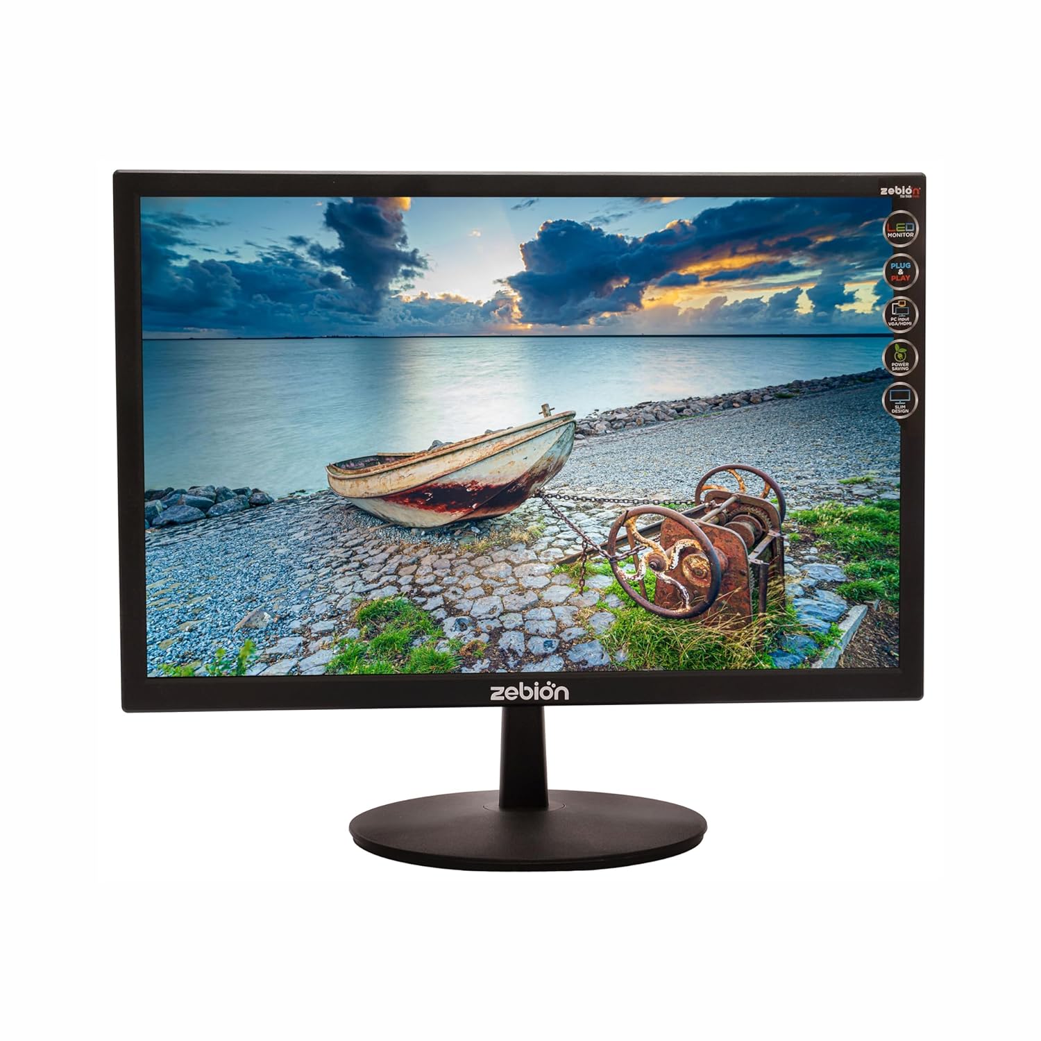 Zebion 19HD4 19 Inch (48.26 Cm) Wide Led Monitor with Supporting Hdmi, Vga Input, Resolution 1440 X 900 Pixels, 17M Colors, Glossy Panel, Slim Design and Durable Body (Black)