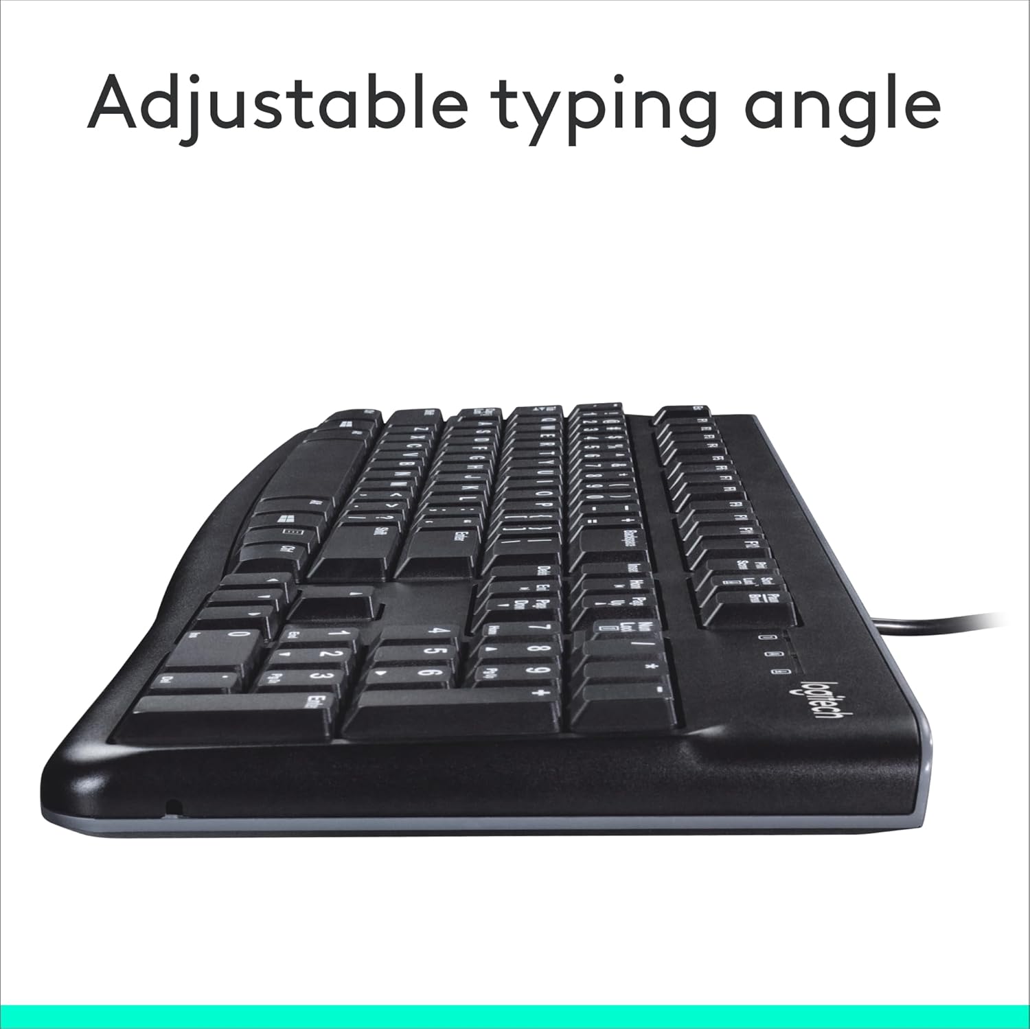Logitech K120 Wired Keyboard for Windows, USB Plug-and-Play, Full-Size, Spill-Resistant, Curved Space Bar, Compatible with PC, Laptop
