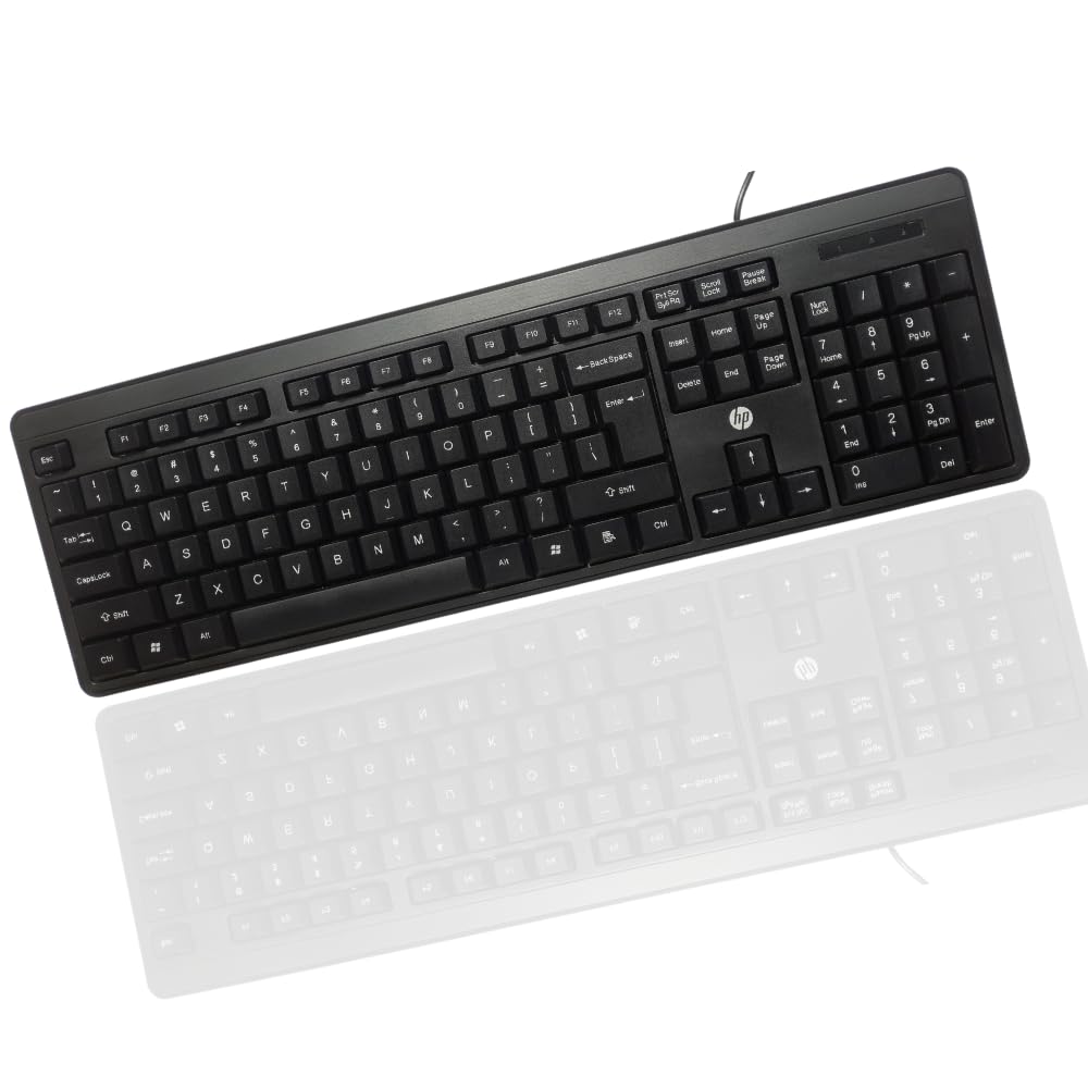 HP K100 Wired Keyboard, Quick, Comfy and Accurate, USB Plug & Play 