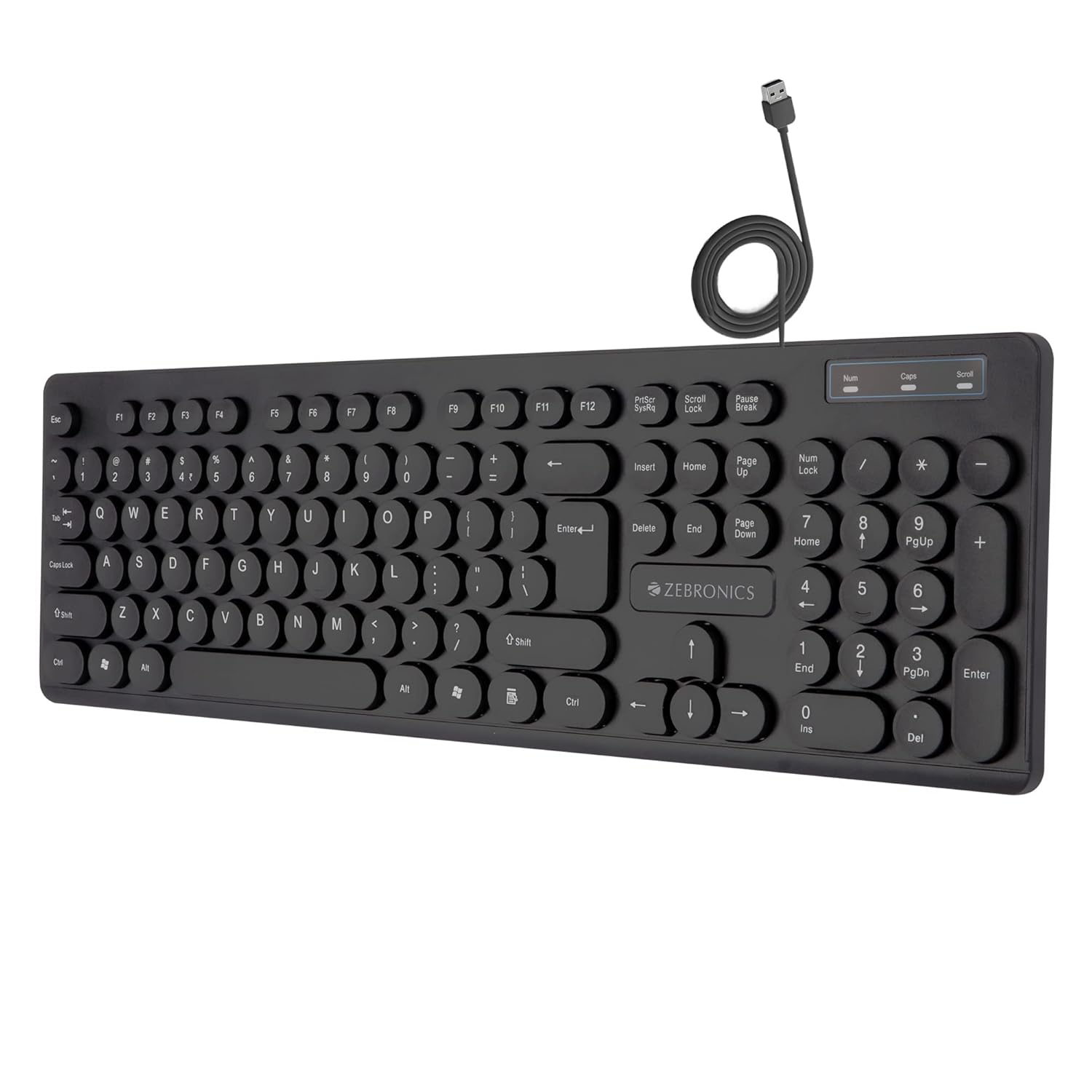 ZEBRONICS K24 USB Keyboard with Long Life 8 Million Keystrokes