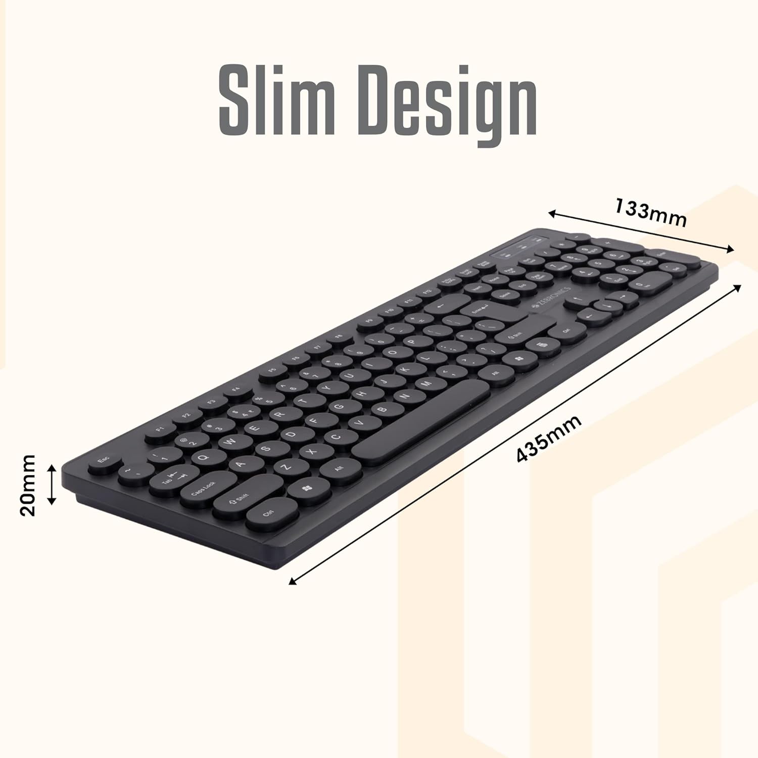 ZEBRONICS K24 USB Keyboard with Long Life 8 Million Keystrokes