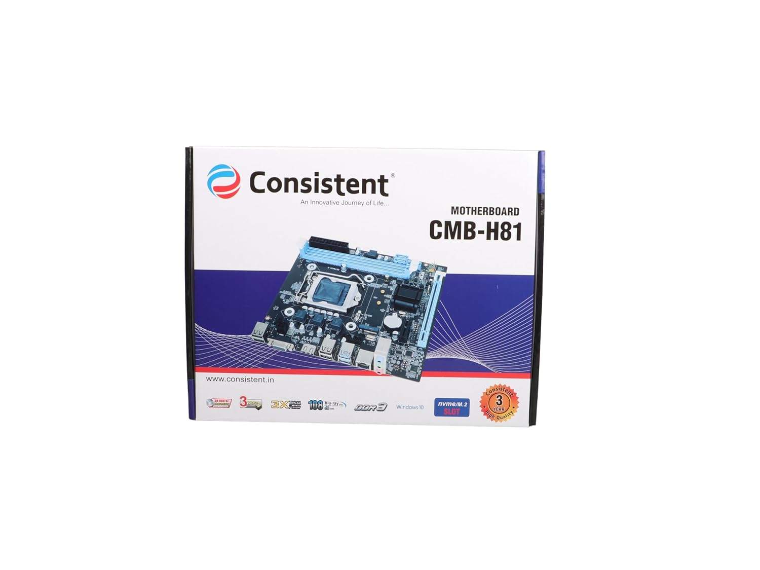 Consistent H-81 Motherboard 4th Gen i3, i5, i7, DDR3 Slots for RAM, with GMA 950 Graphic Card, Motherboard with Sound Card, SATA 2&3, 3Y Warranty