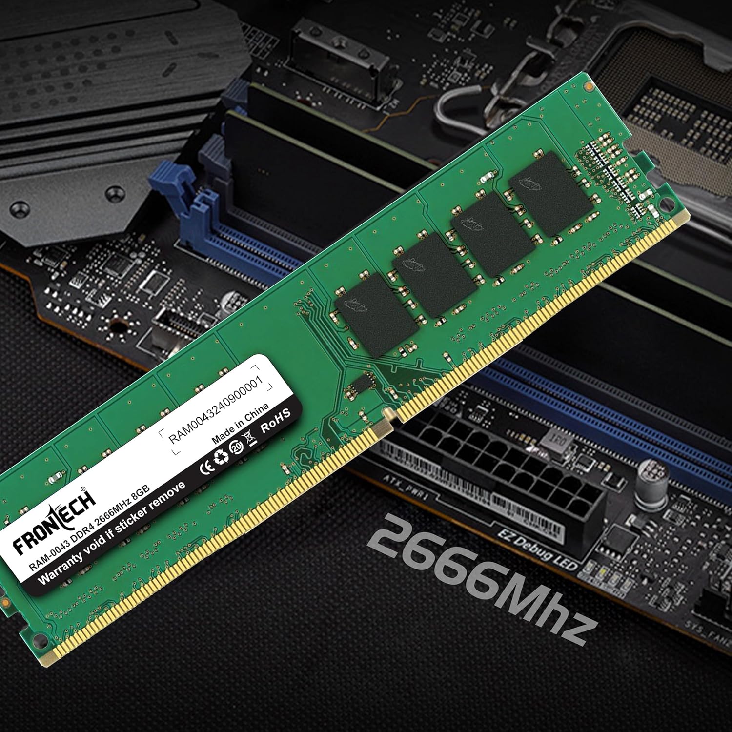 FRONTECH 8GB DDR4 16 Chips 3200 MHz Desktop RAM Memory, Suitable for Gaming, Multitasking (RAM-0043)