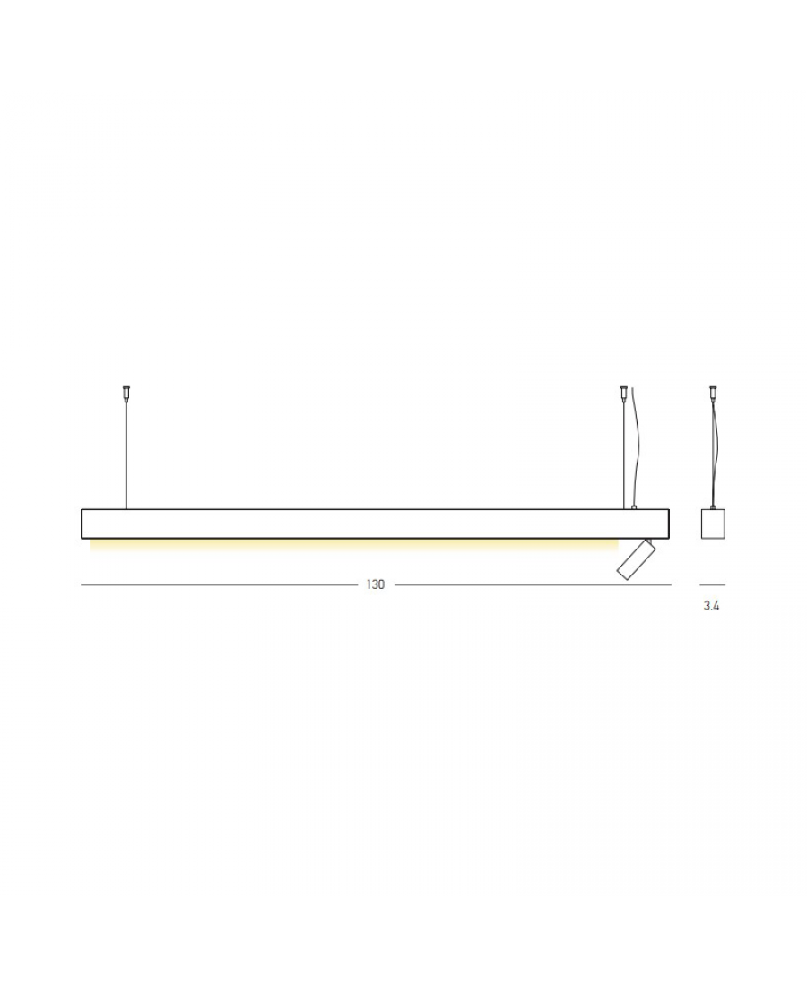45232 SUSPENSION BETA LED 7W + 32W 3000K NOIR