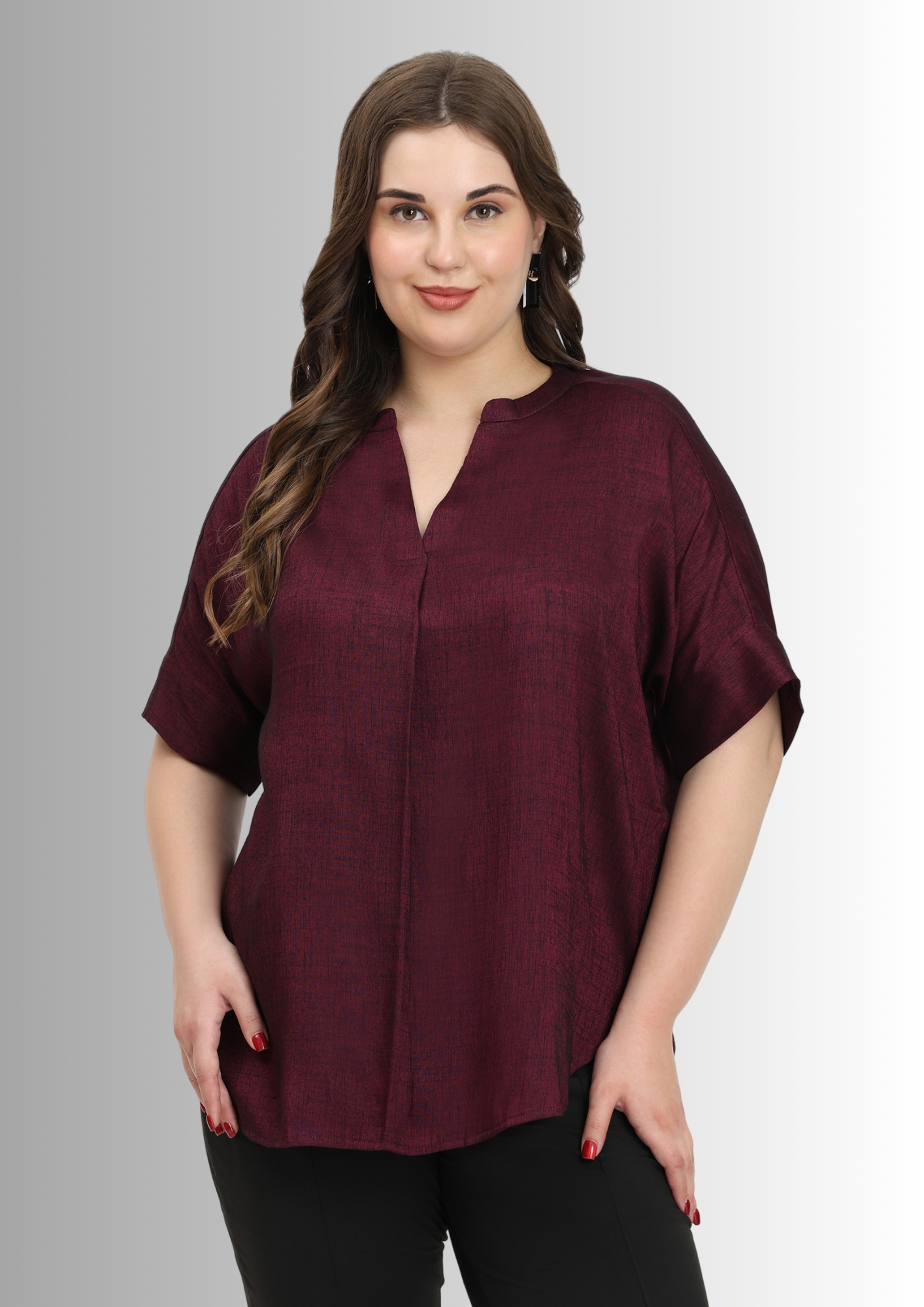 Purple Relaxed fit Tops for Women Plus Size