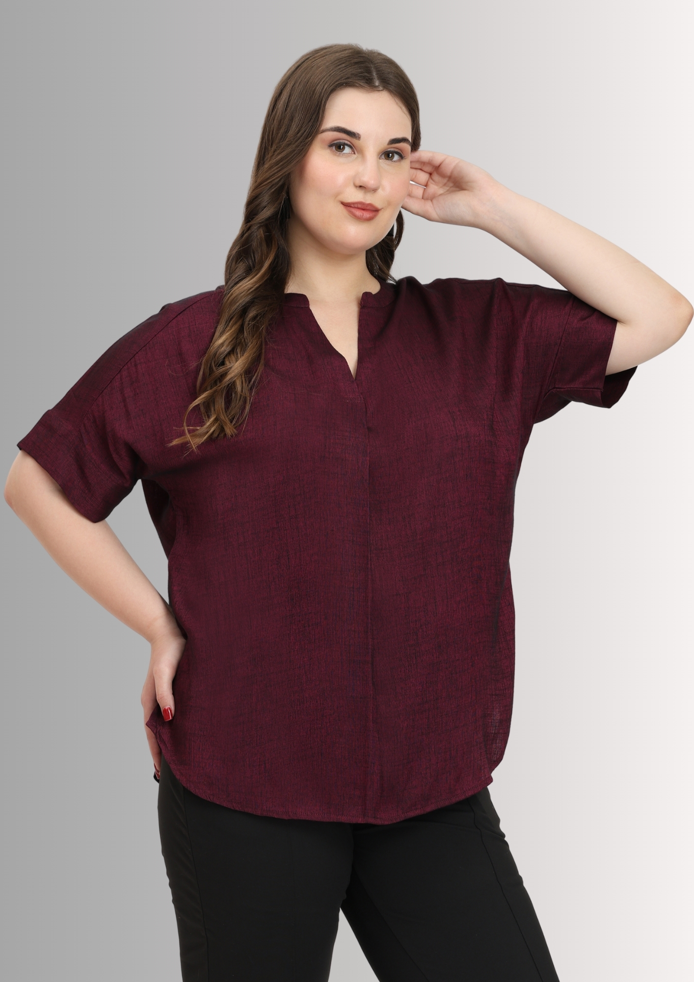Purple Relaxed fit Tops for Women Plus Size