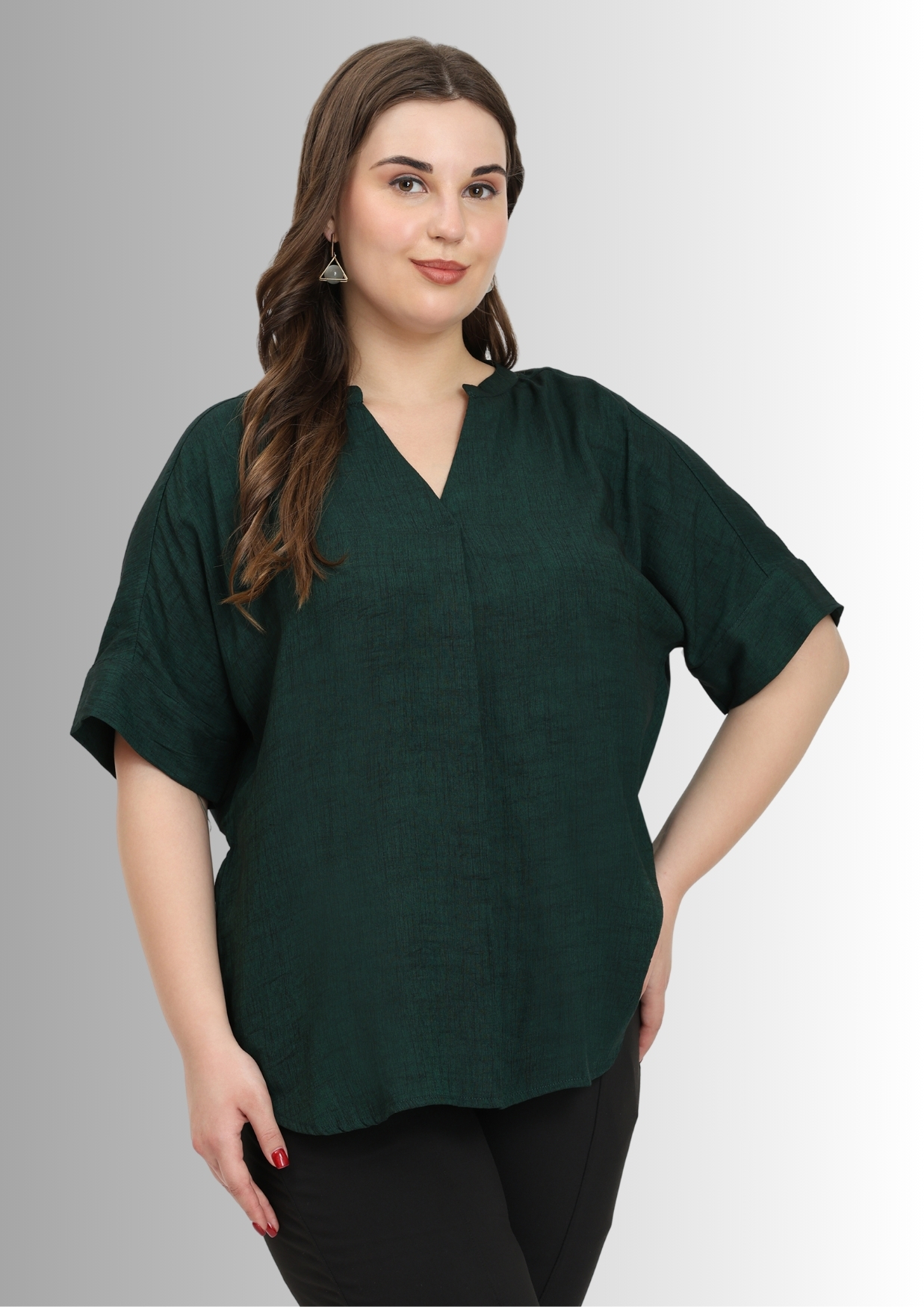 Bottle Green Relaxed fit Tops for Women