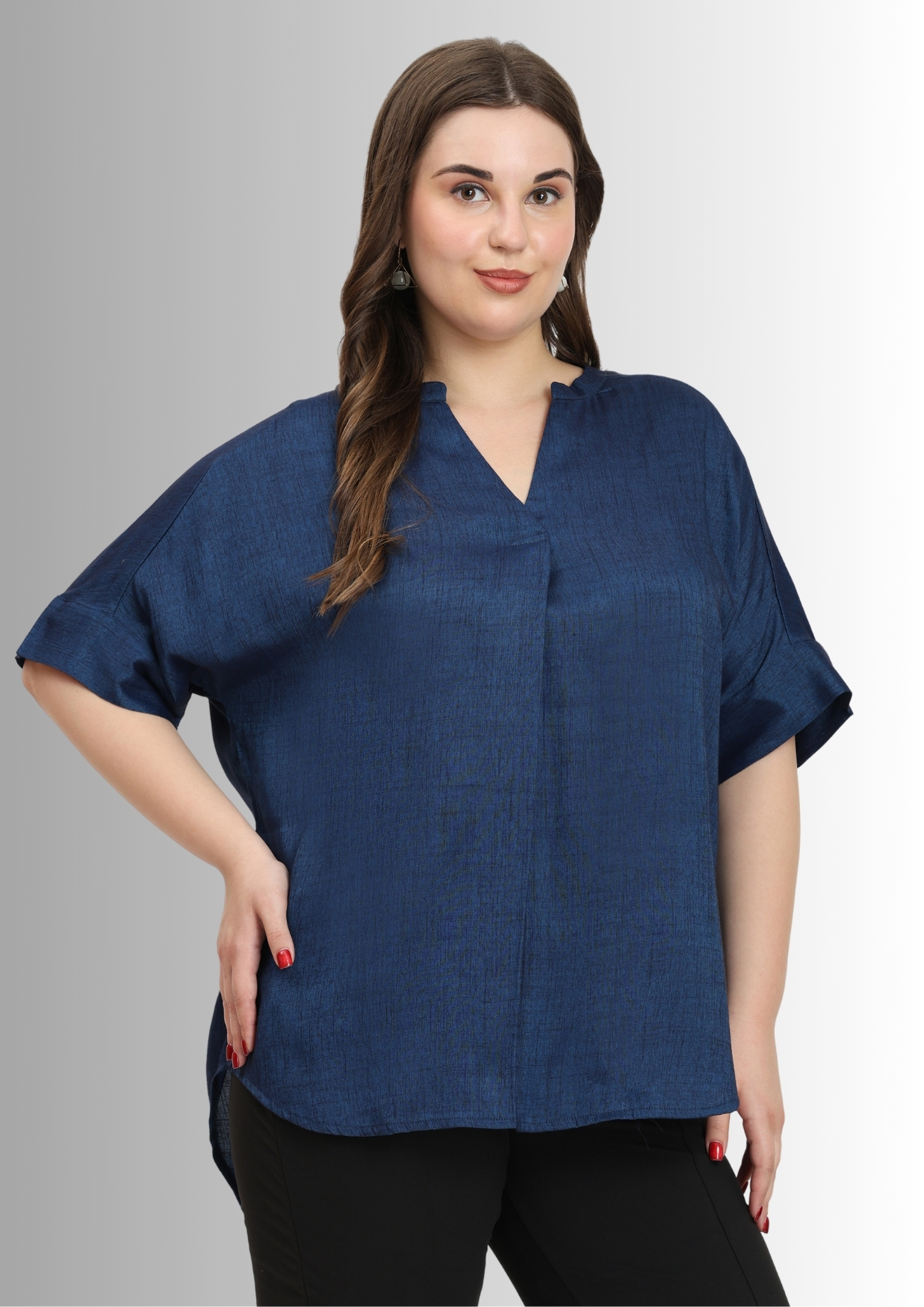 Loose fit Top for Women Blue
