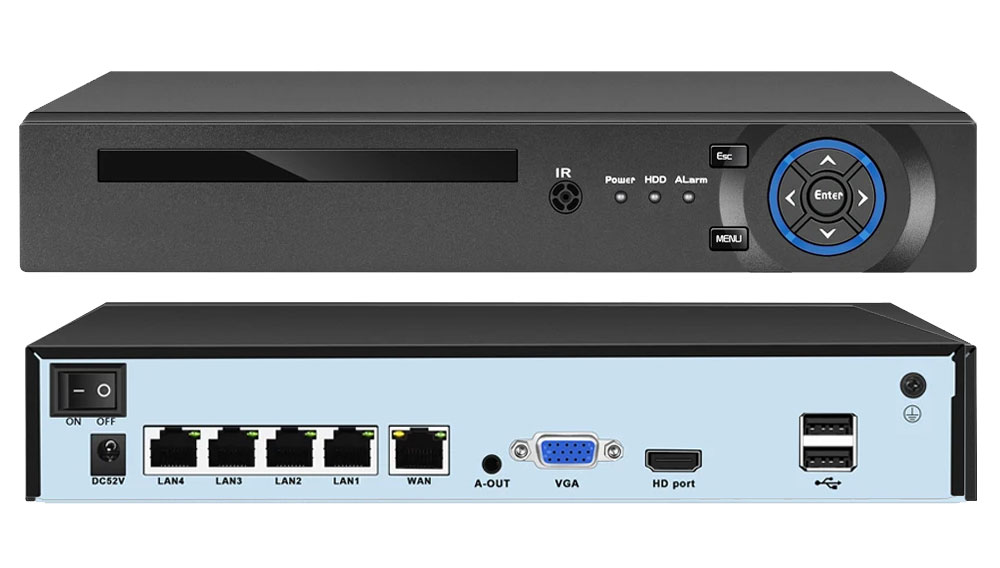 Security Camera System with 4 Bullet POE IP Security Cameras