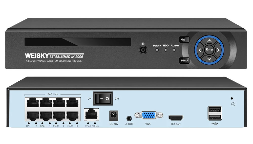 Security Camera System with 8 Bullet POE IP Security Cameras