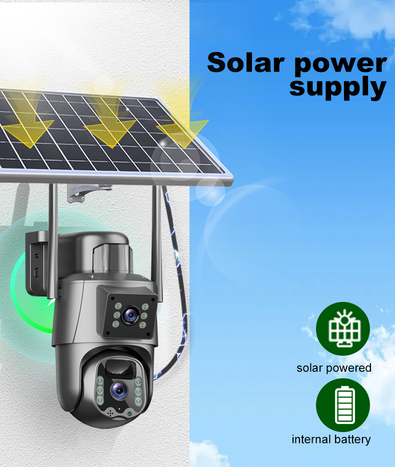  Solar Panel Power IP Camera PIR 4G Security Camera