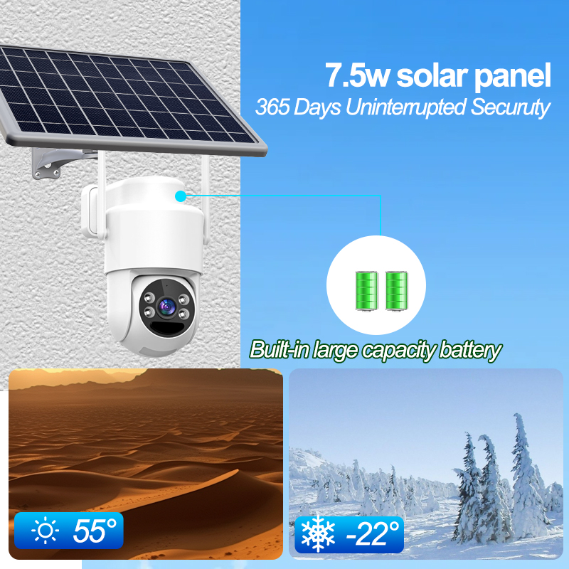 4G Solar Panel Power IP Camera PIR  1 HD Lens Camera