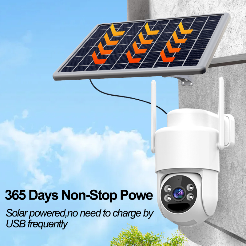  4G Solar Panel Power IP Camera PIR  1 HD Lens Camera