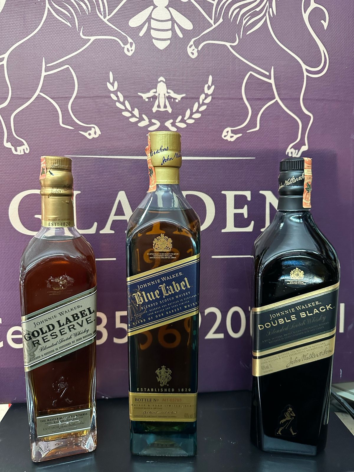 JOHNNIE WALKER GOLD LABEL 0.7+BLUE LABEL 0.7+DOUBLE BLACK LABEL 1L
