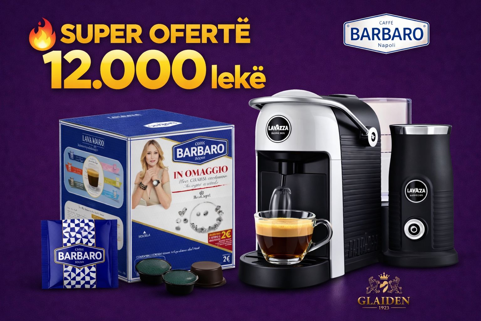 ekspre lavazza jolie + kapucinatore + 100 kapsula