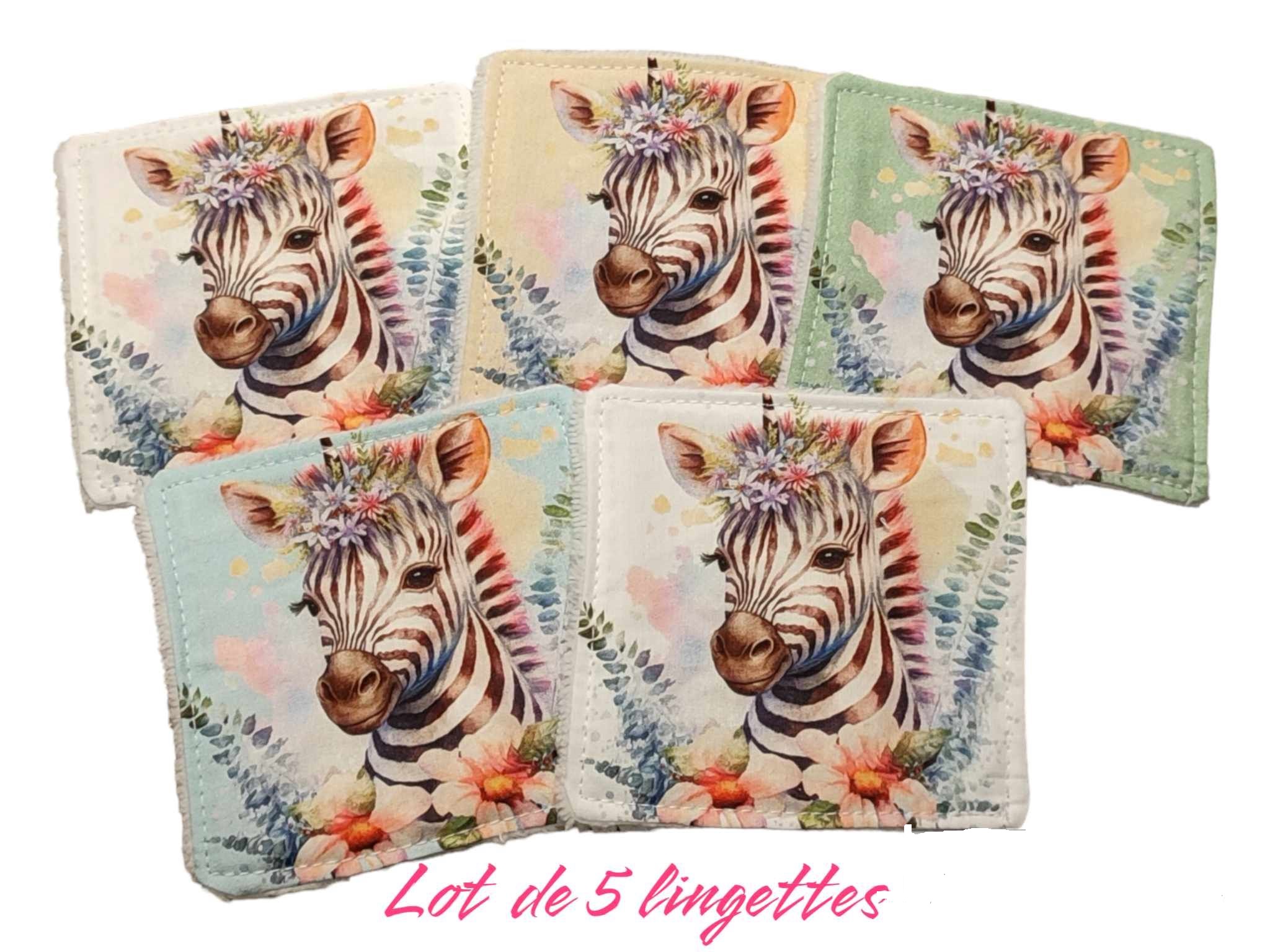 Lot de 5 lingettes lavables en micro-éponge bambou