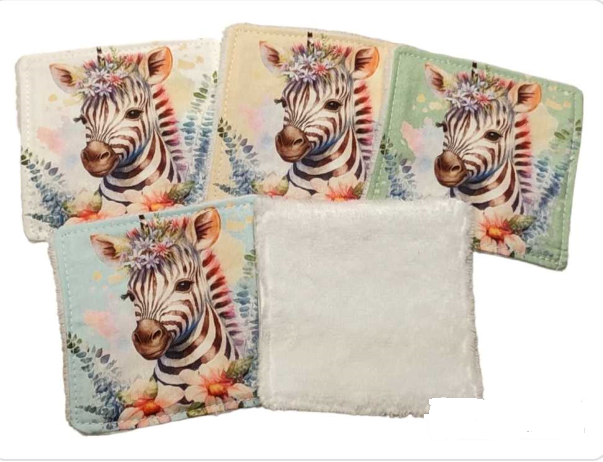 Lot de 5 lingettes lavables en micro-éponge bambou