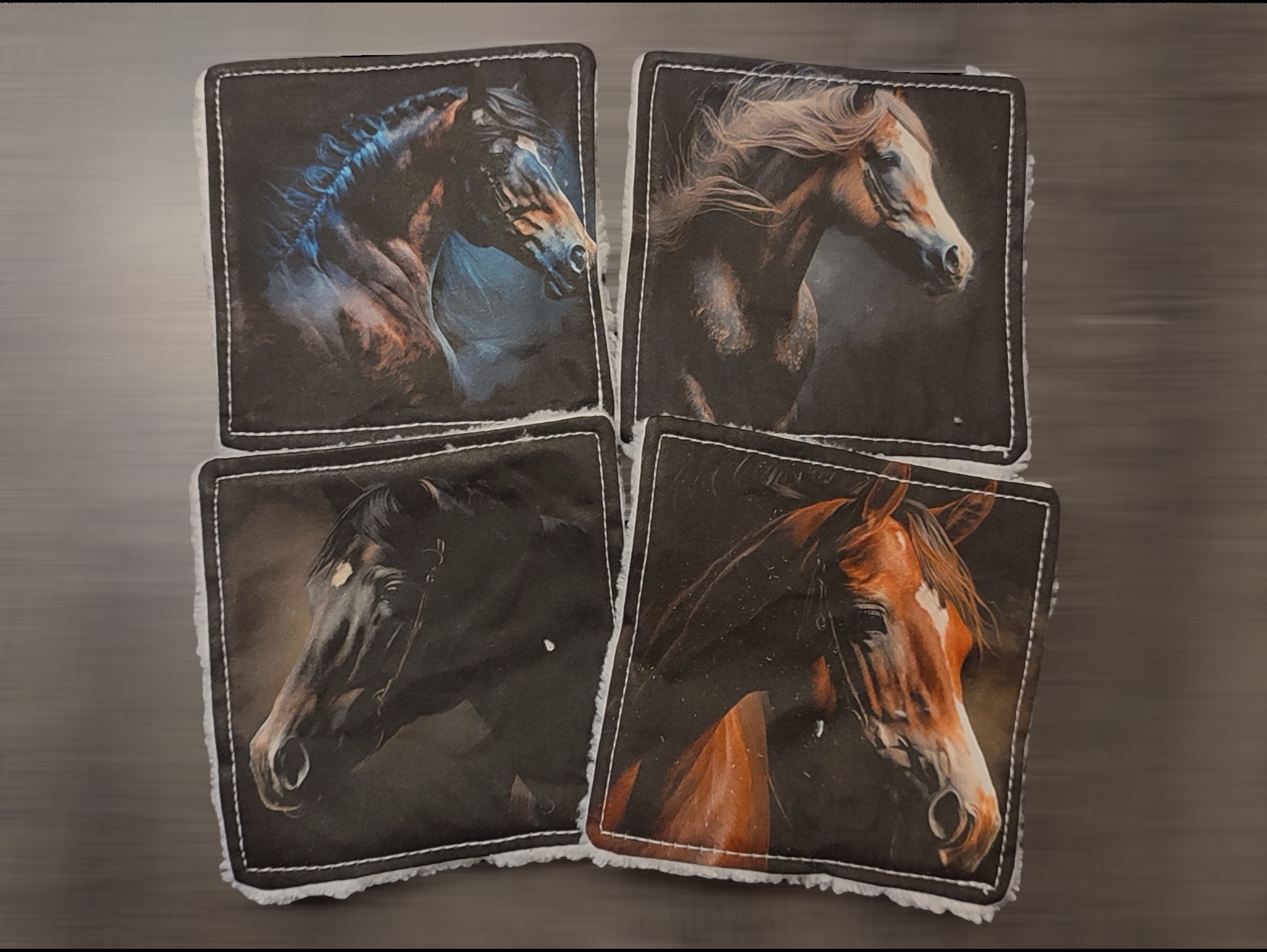Lingettes lavables, motif cheval