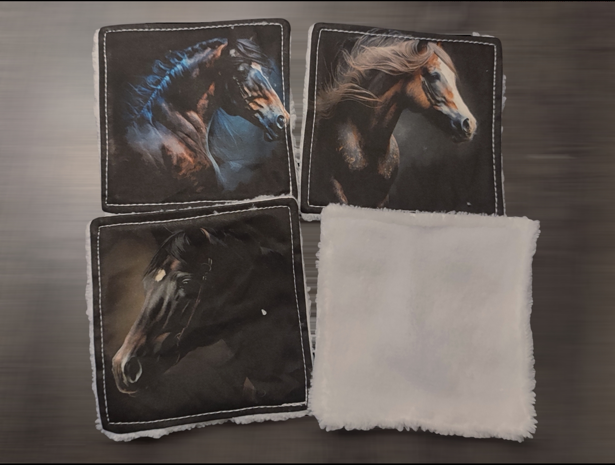 Lingettes lavables, motif cheval