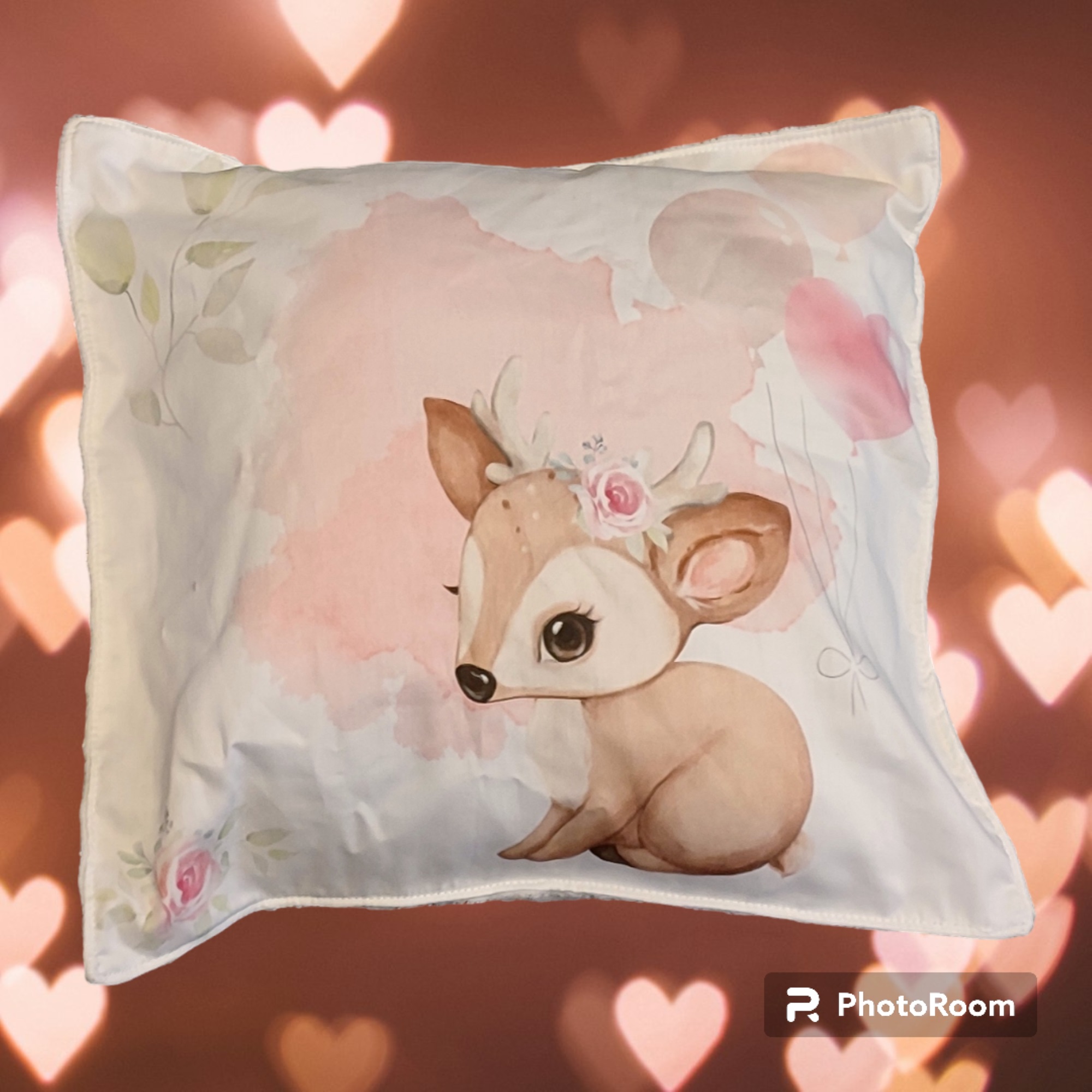 Housse de coussin bébé faon
