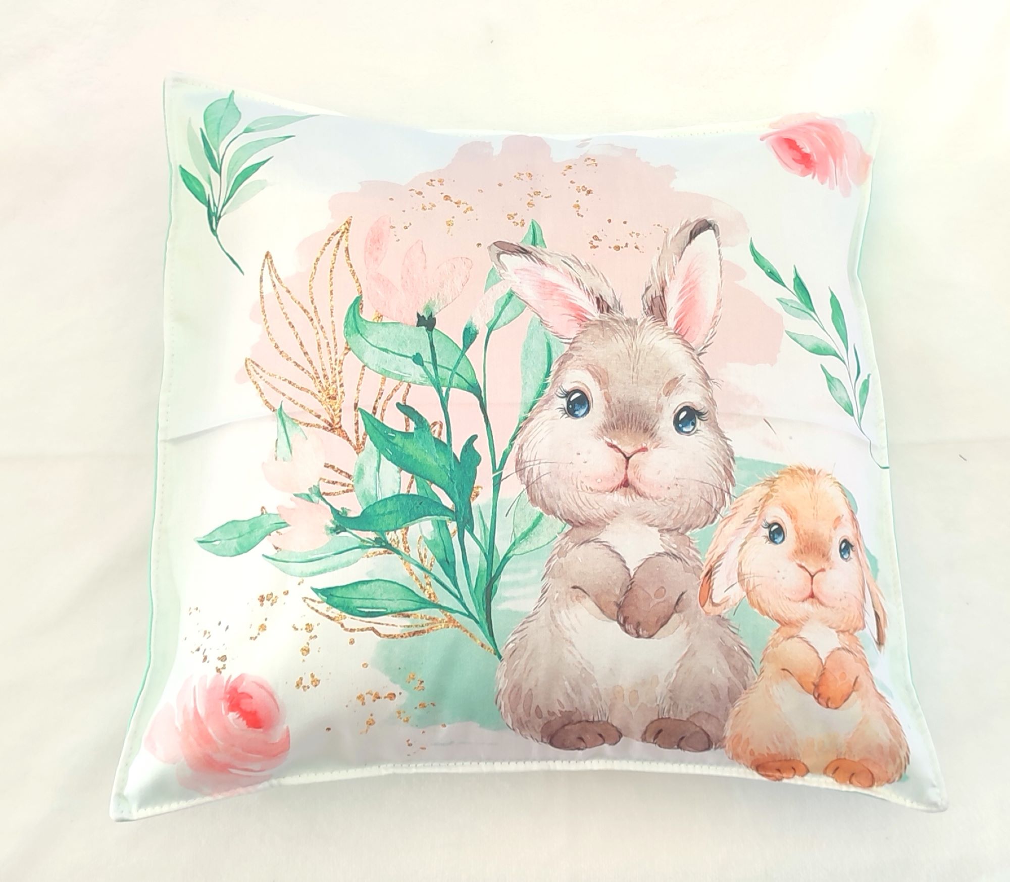 Housse de coussin à motifs de lapins