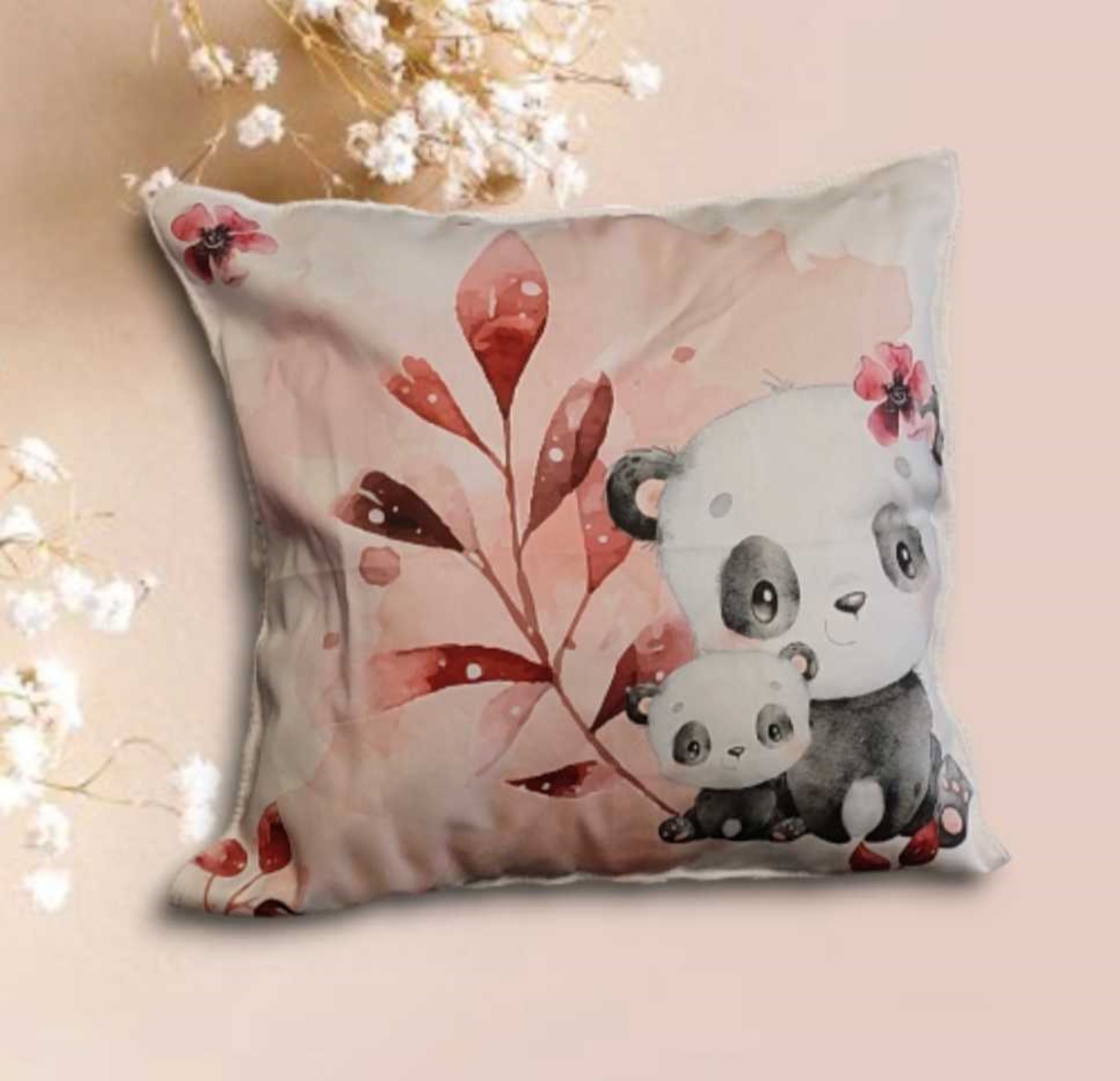Housse de coussin décorative avec pandas
