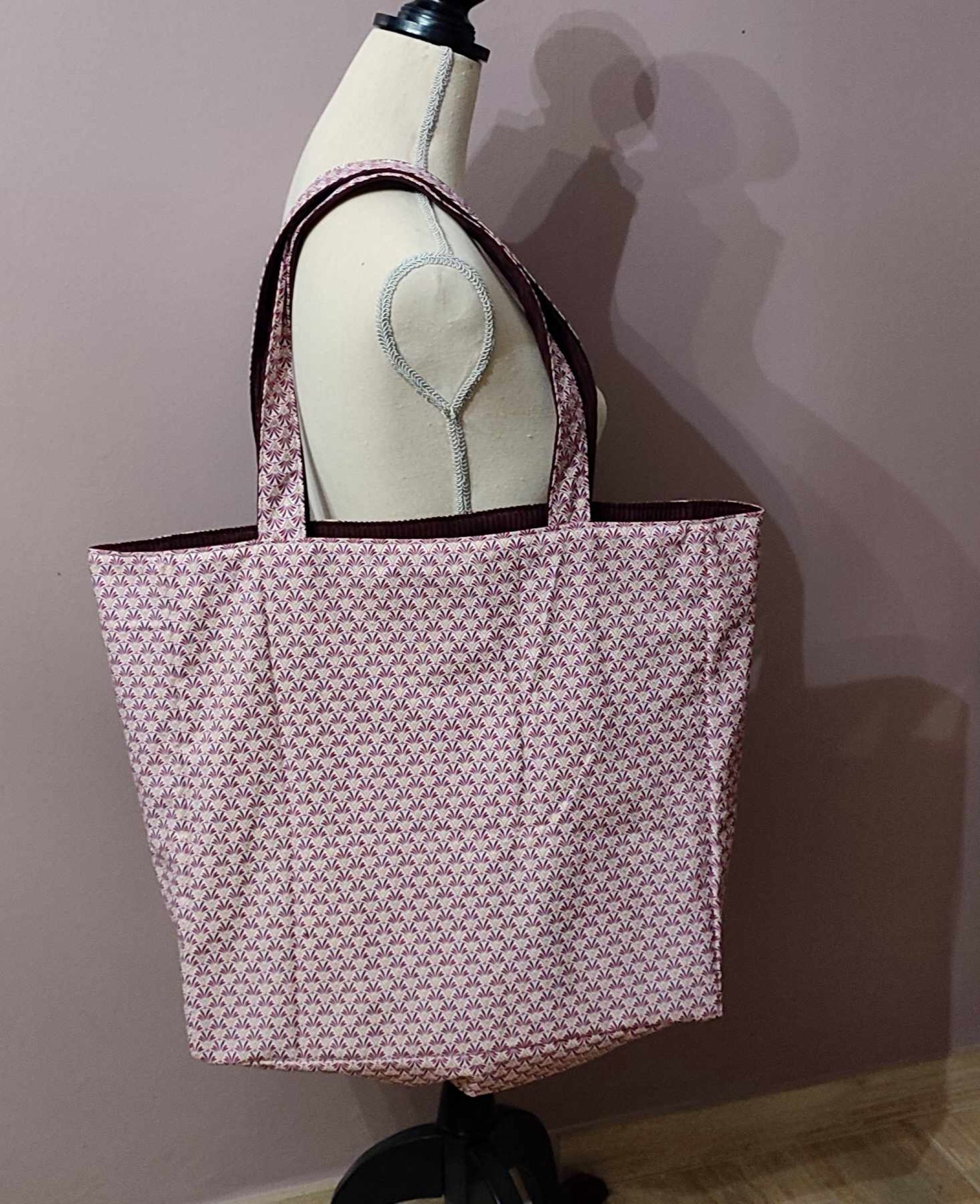 Sac cabas fourre-tout en velours côtelé