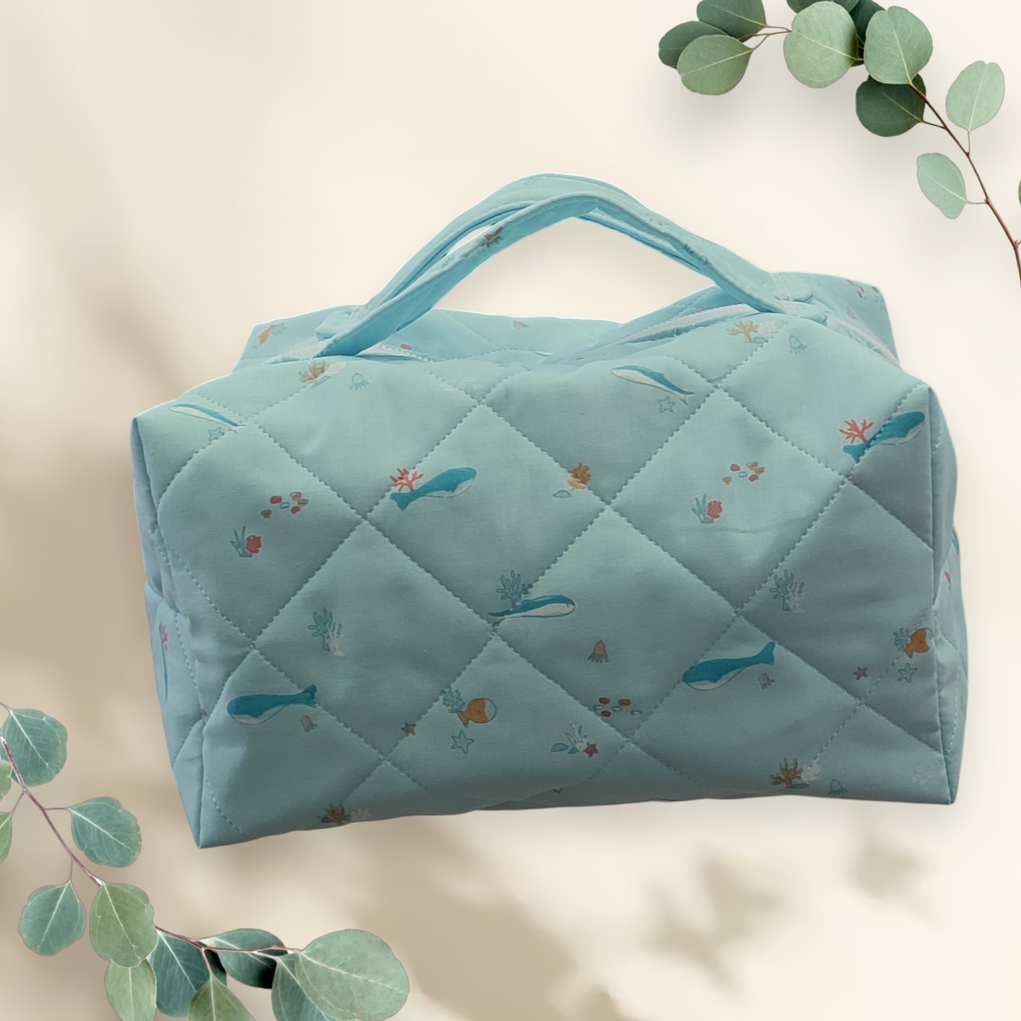 Trousse de toilette matelassée style vanity case