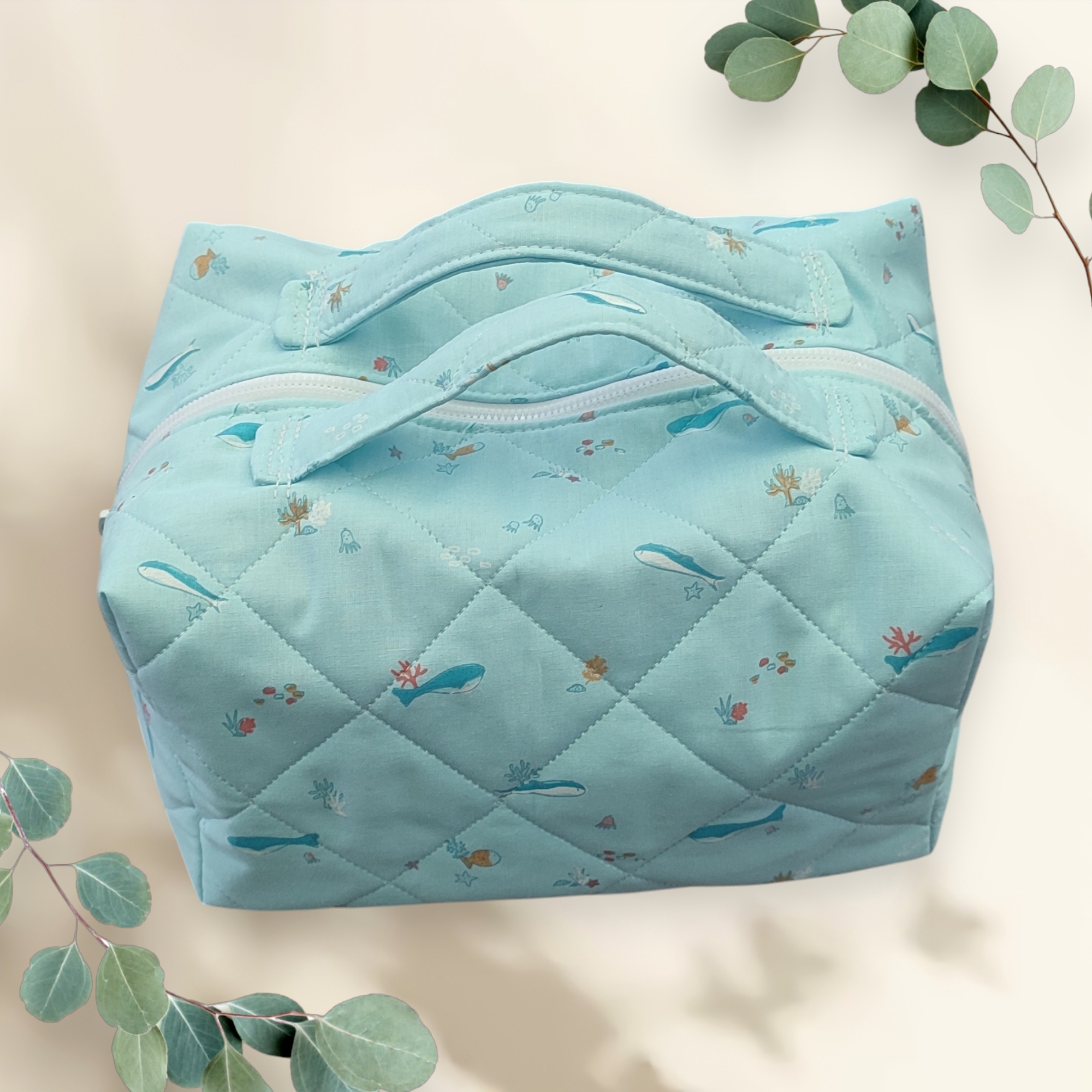 Trousse de toilette matelassée style vanity case