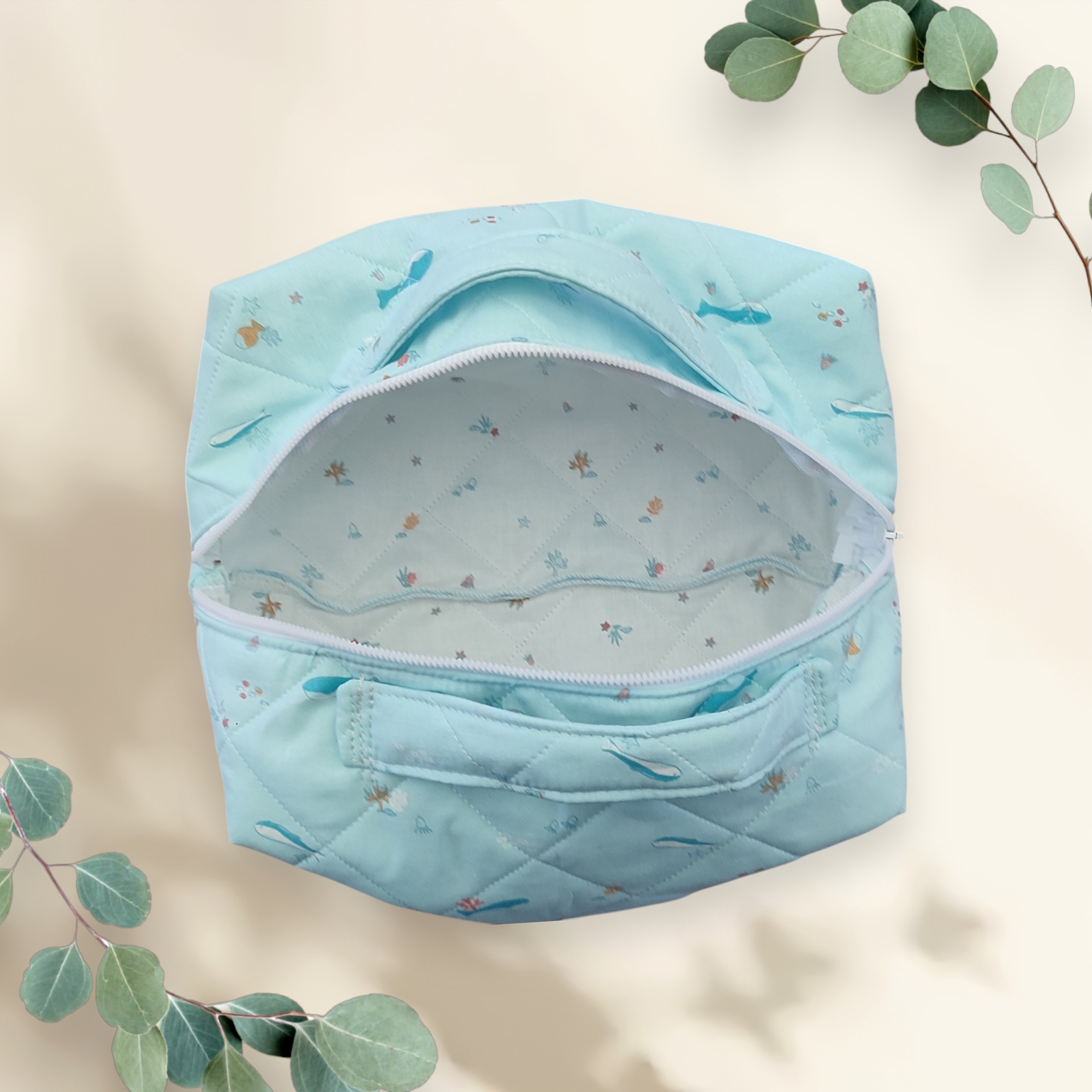 Trousse de toilette matelassée style vanity case