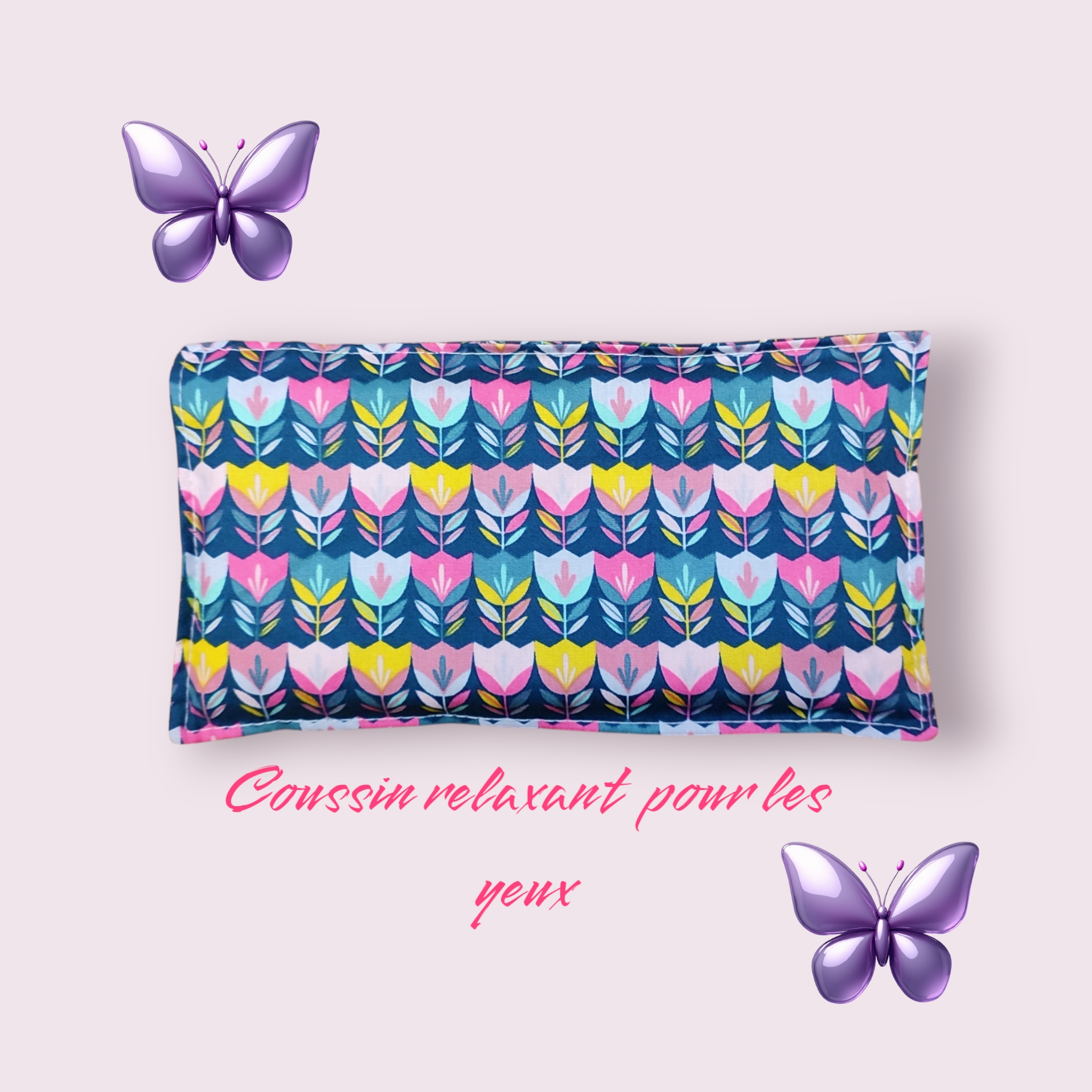 Coussin relaxant pour les yeux, graines de riz et lavande