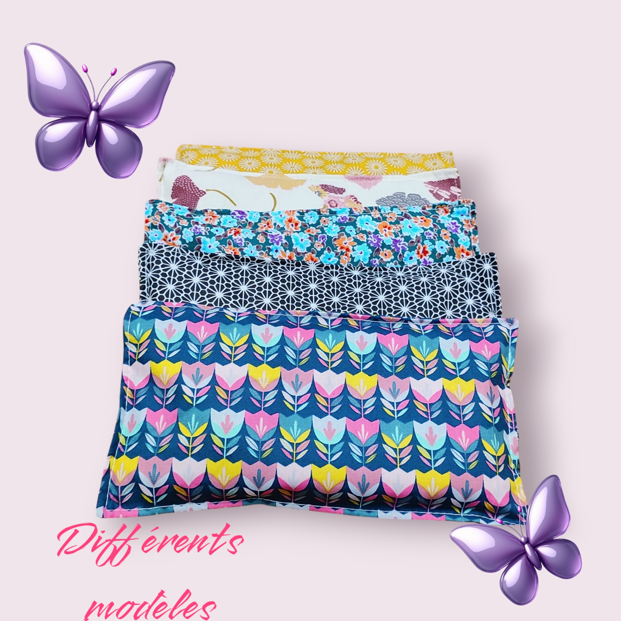 Coussin relaxant pour les yeux, graines de riz et fleurs de lavande