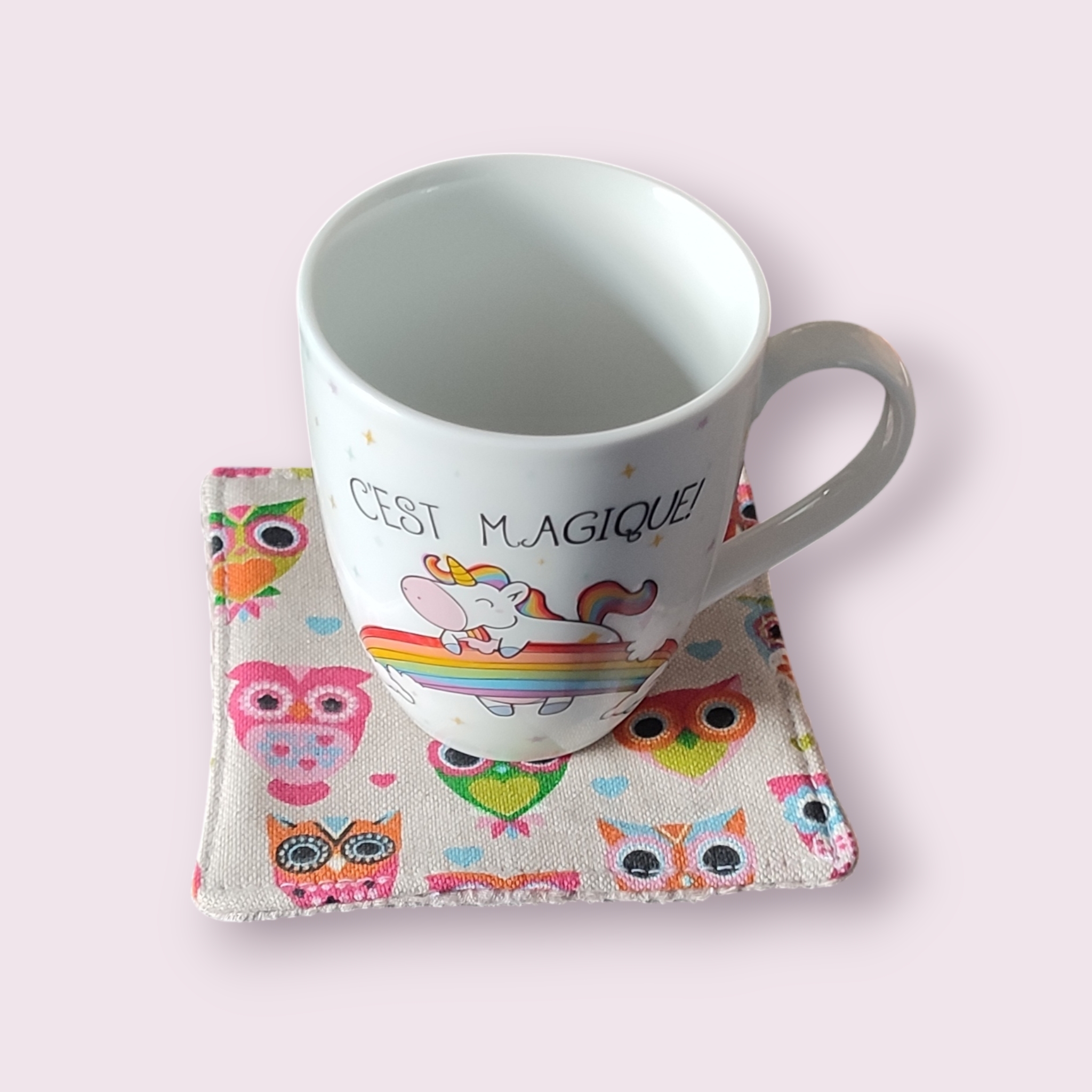 Sets de sous-verres, motif chouettes