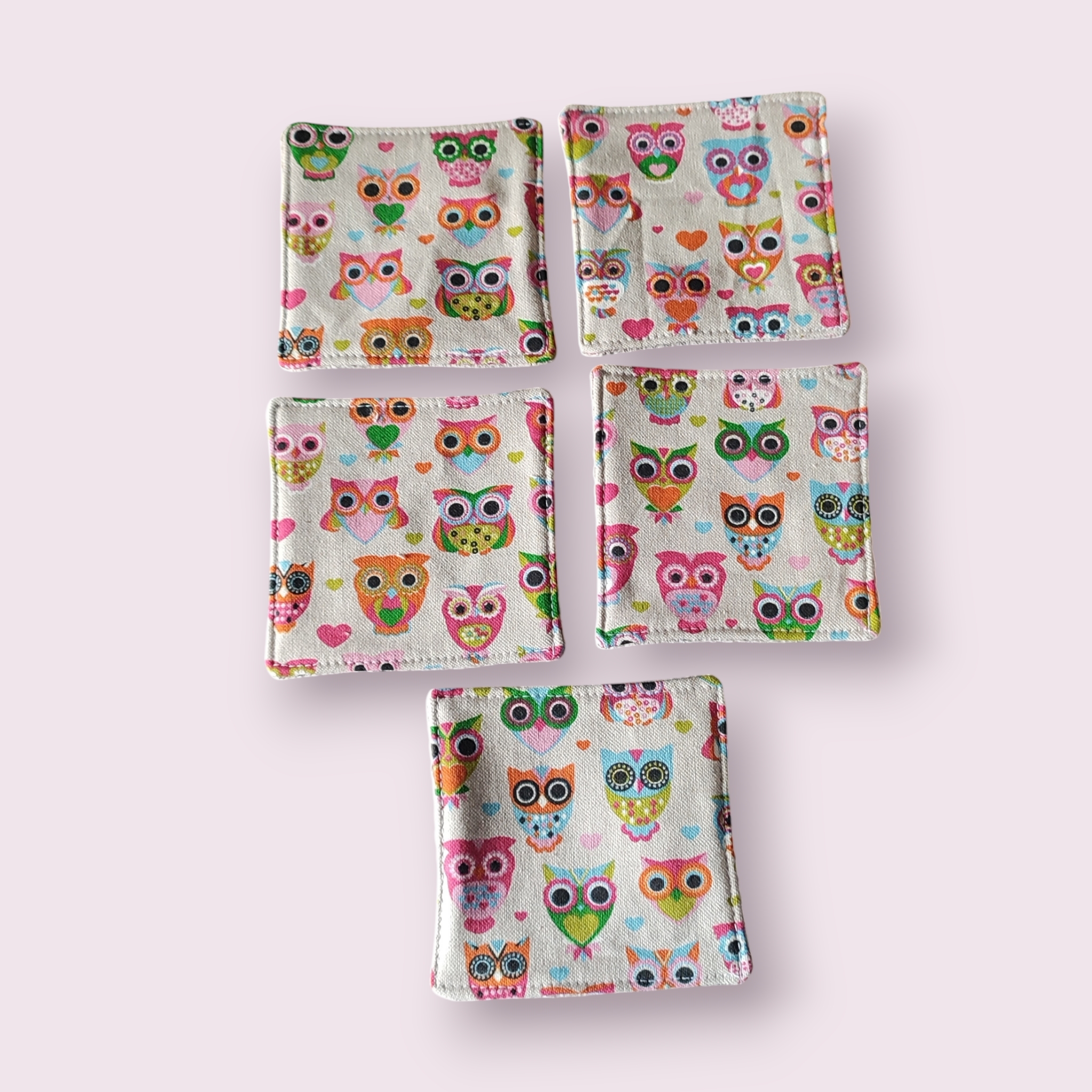 Sets de sous-verres, motif chouettes