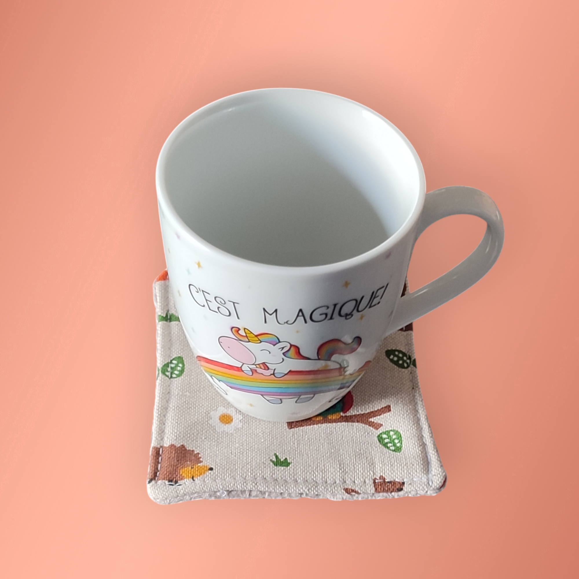 Set de sous-verres, motif animaux de la forêt